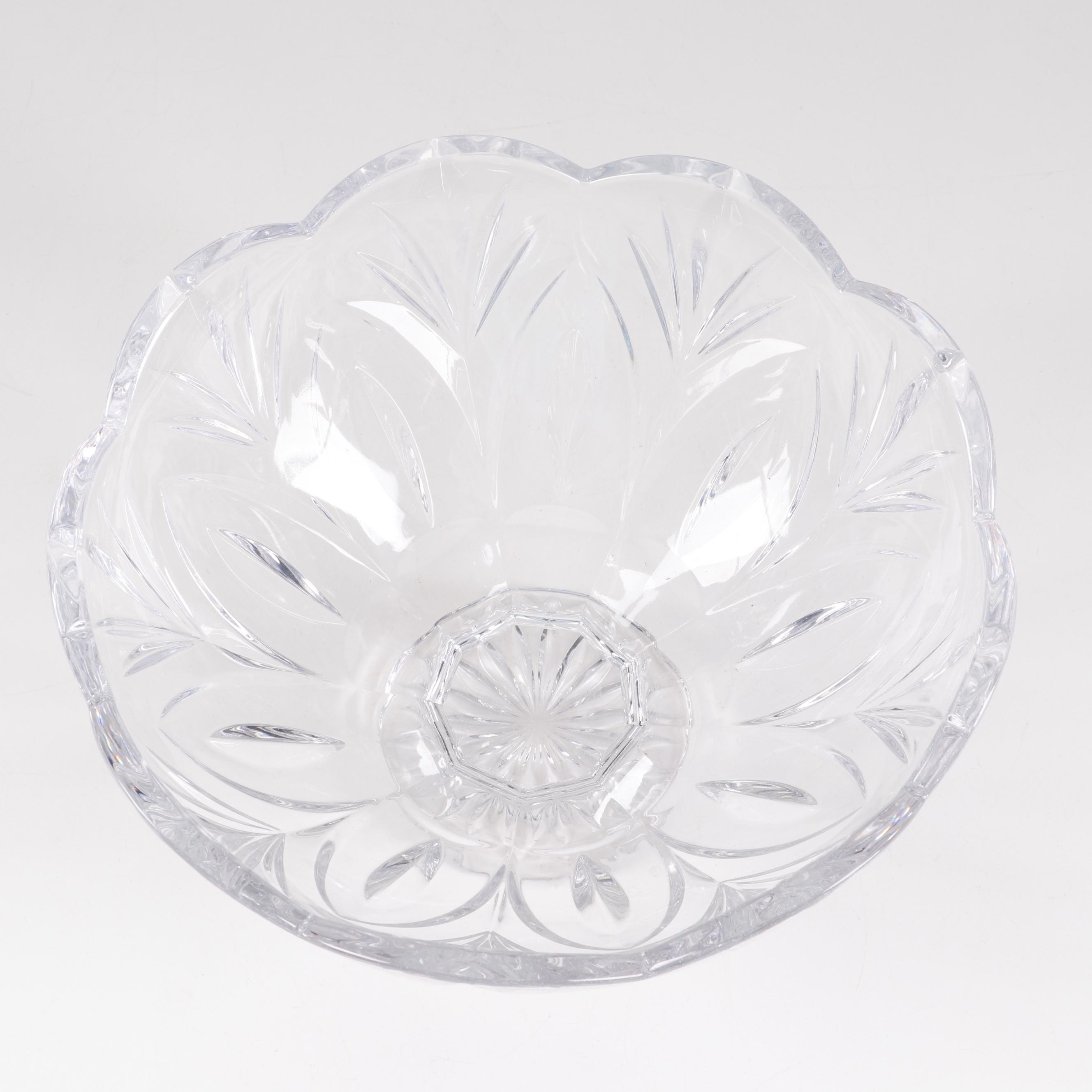 Waterford Crystal Pedestal Fruit Bowl, Creamer, and Sugar Bowl Set