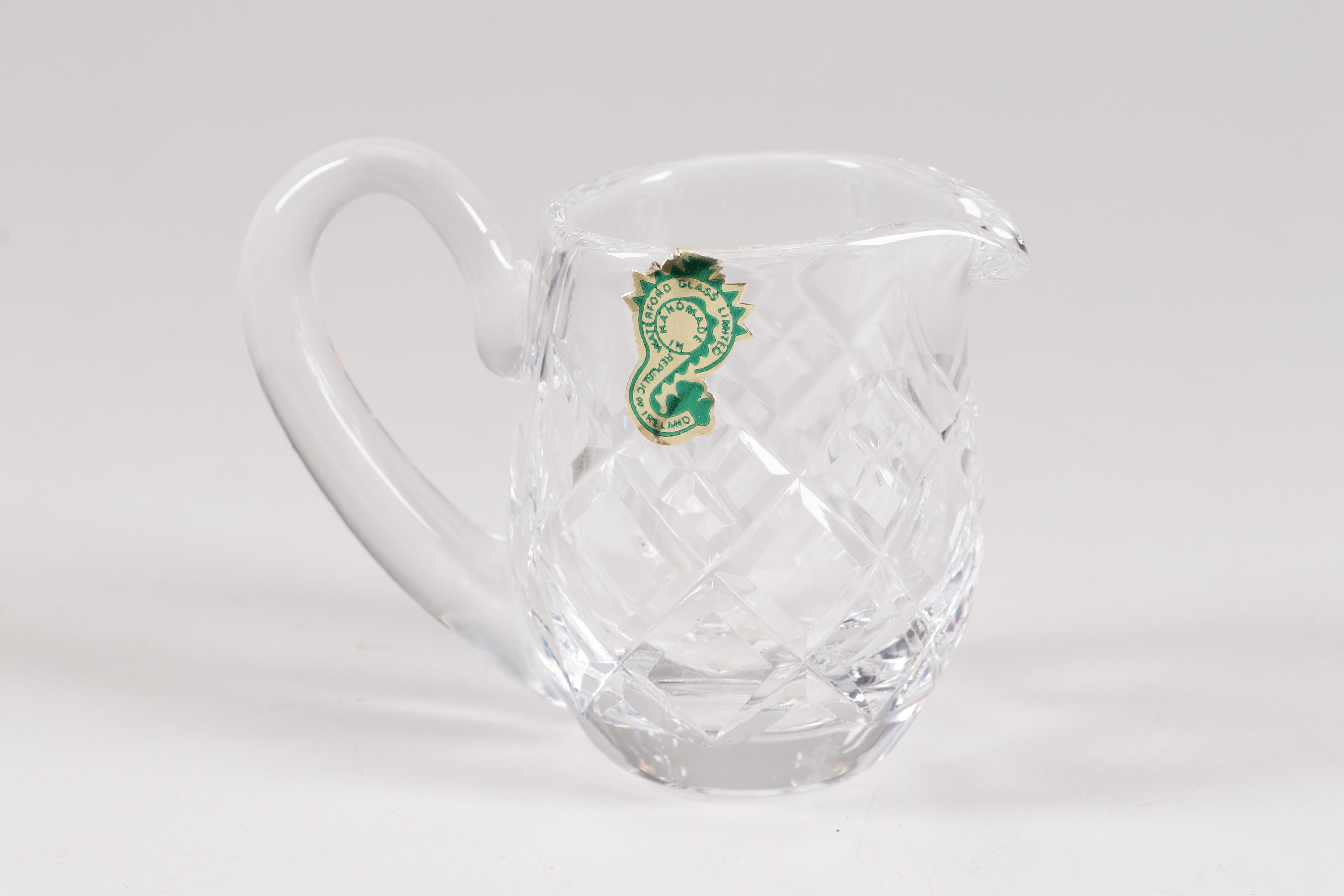 Waterford Crystal Pedestal Fruit Bowl, Creamer, and Sugar Bowl Set