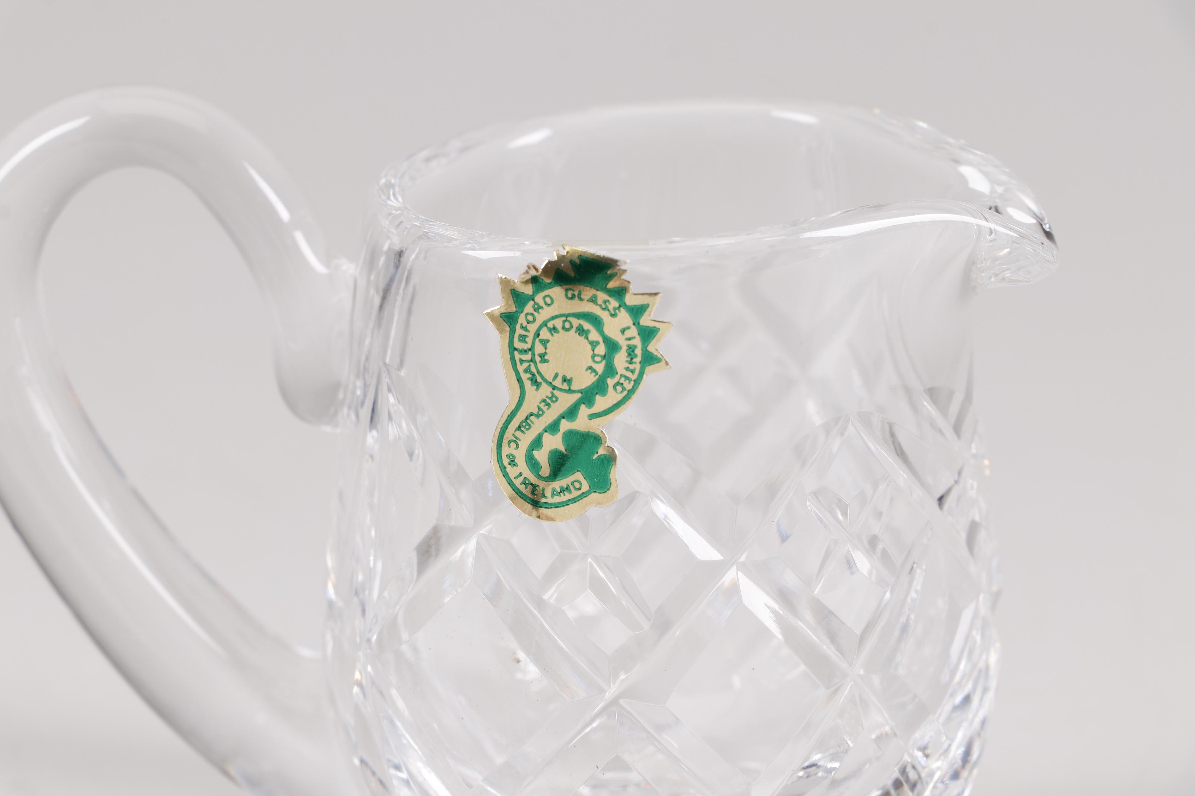 Waterford Crystal Pedestal Fruit Bowl, Creamer, and Sugar Bowl Set