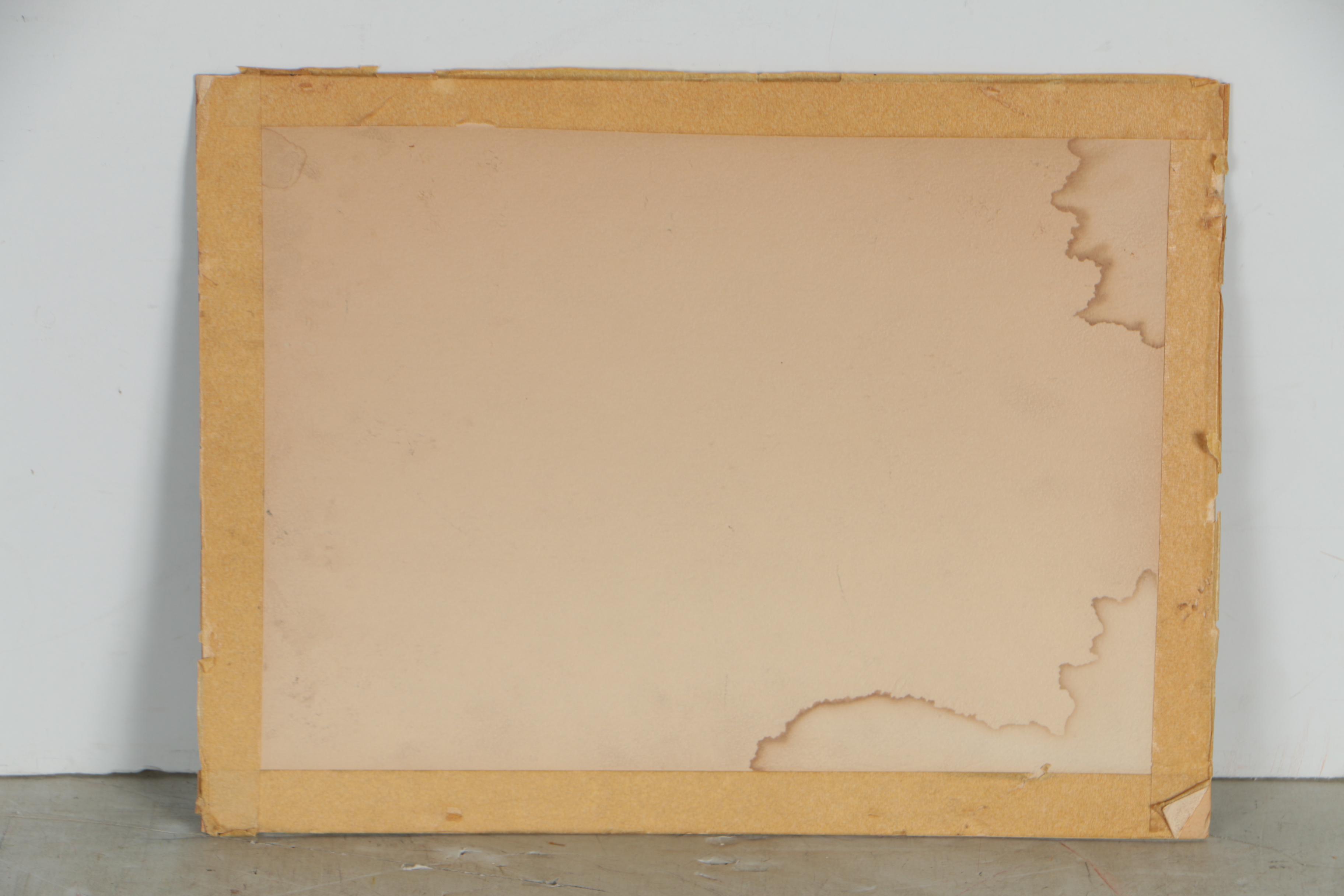 Late 20th Century Pastel Drawing of a Harbor Scene