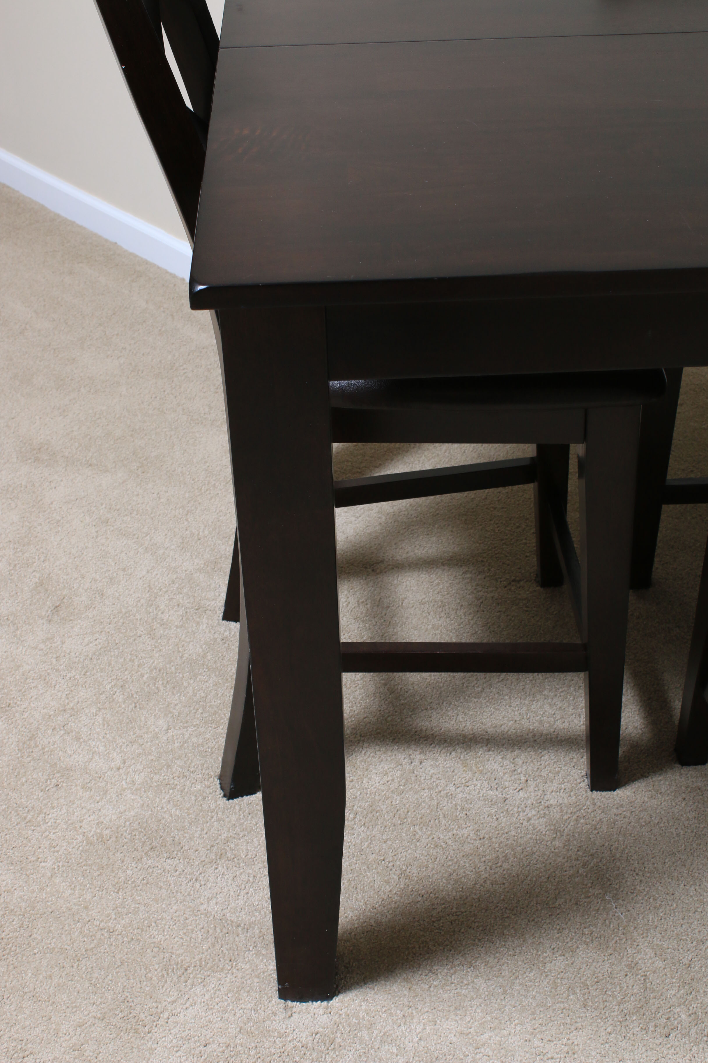 Contemporary Wooden High Top Dining Set with Table and Four Chairs