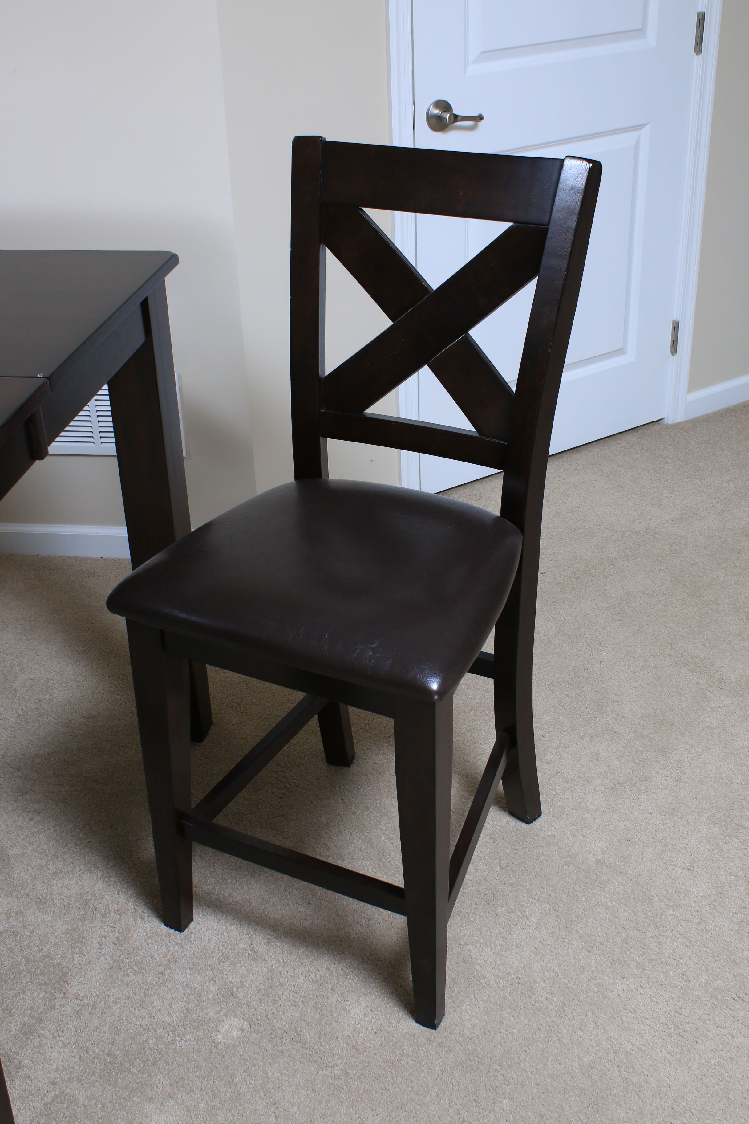 Contemporary Wooden High Top Dining Set with Table and Four Chairs