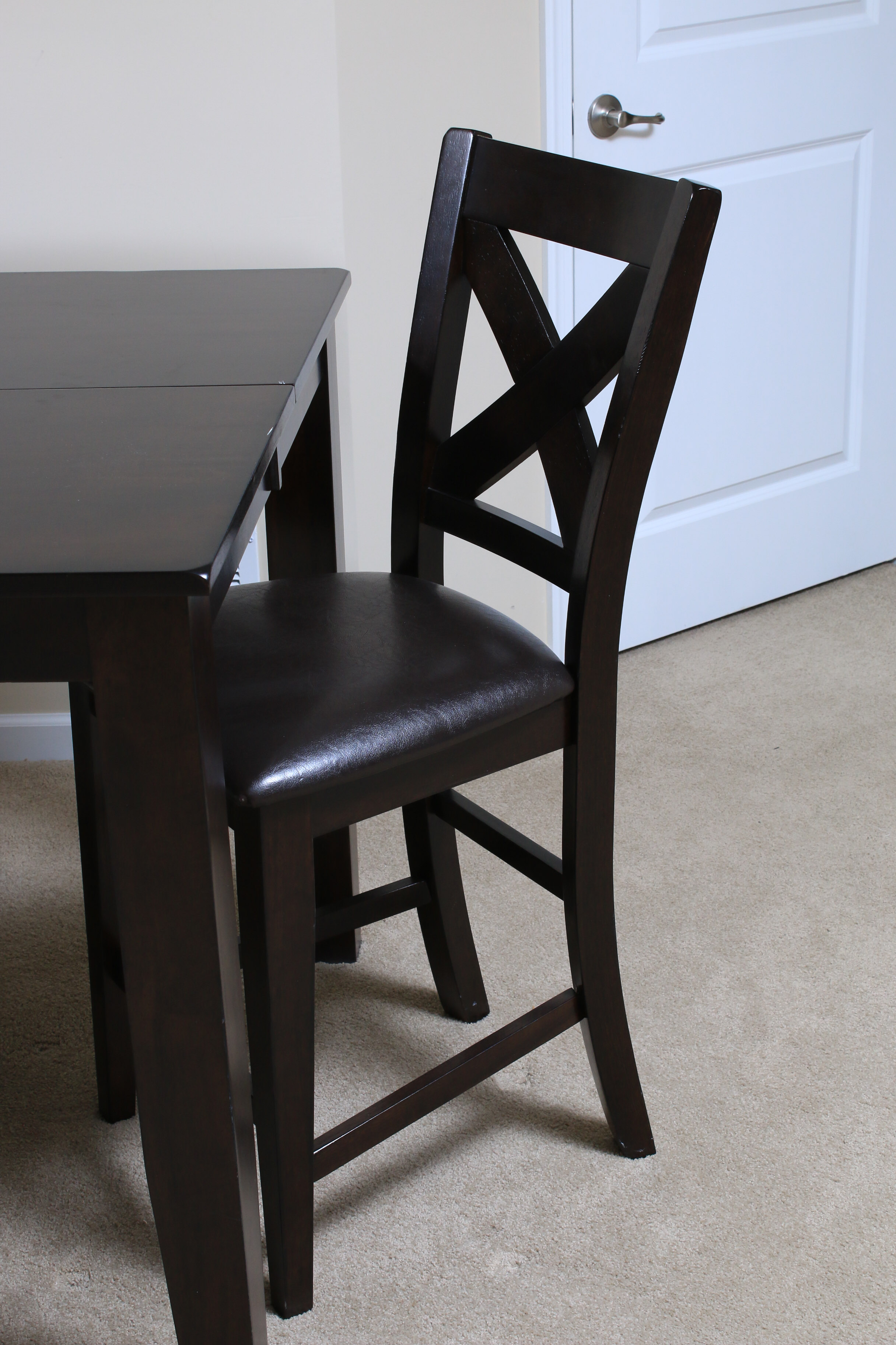 Contemporary Wooden High Top Dining Set with Table and Four Chairs