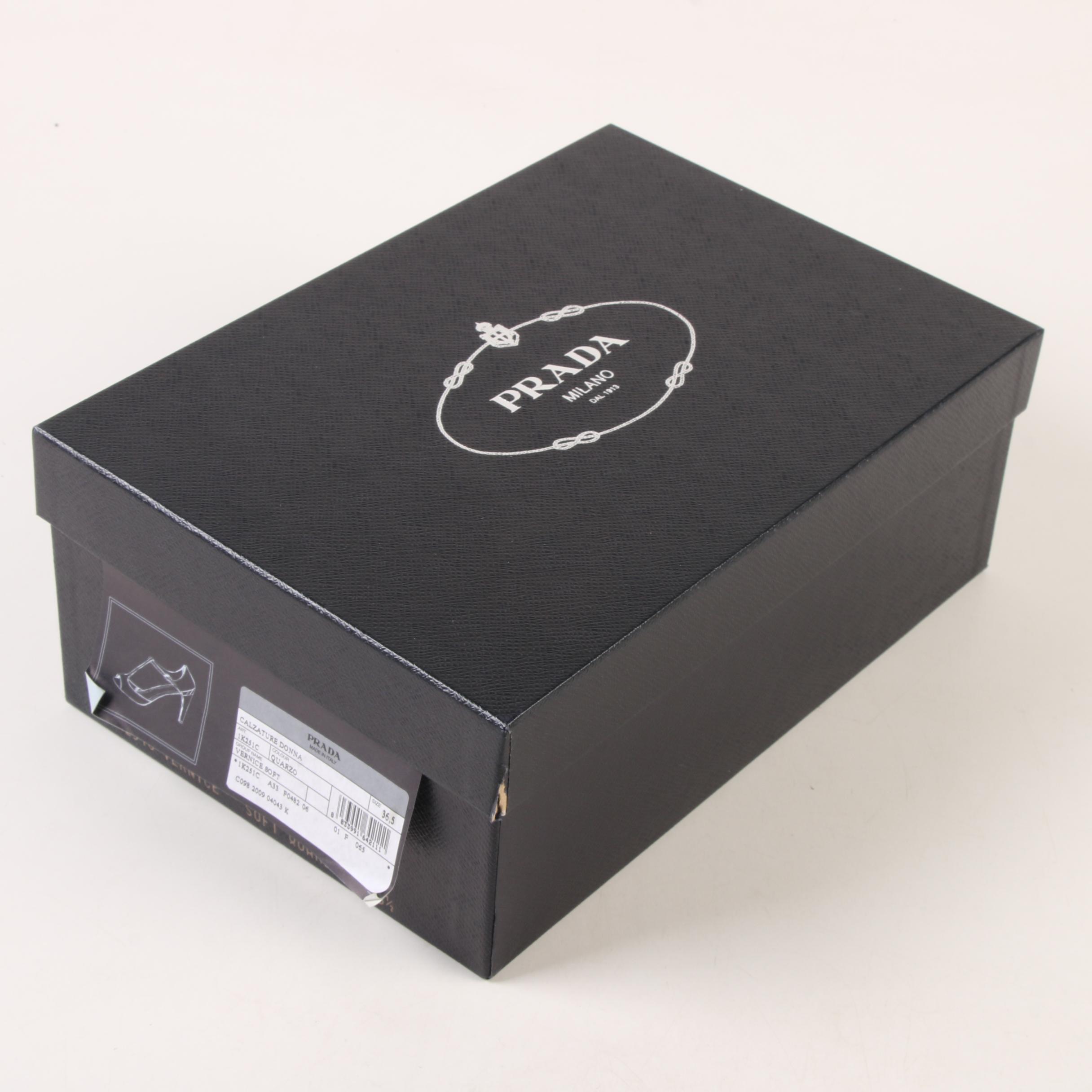 Prada T-Strap d'Orsay 1K251C Heels in Beige Patent Leather