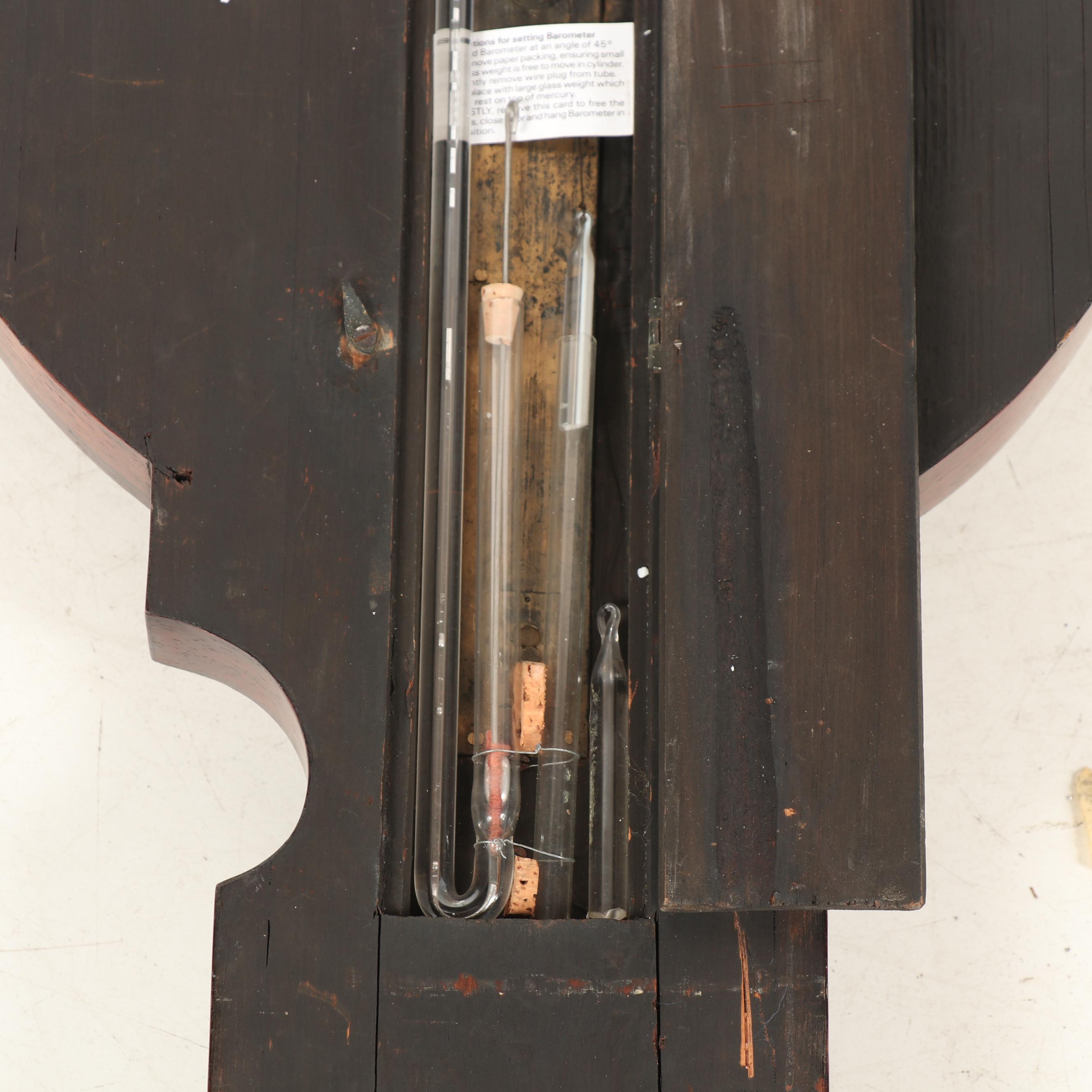 J Hepper Leeds Banjo Barometer Weather Station with Mother-of-Pearl Inlay, 1840s