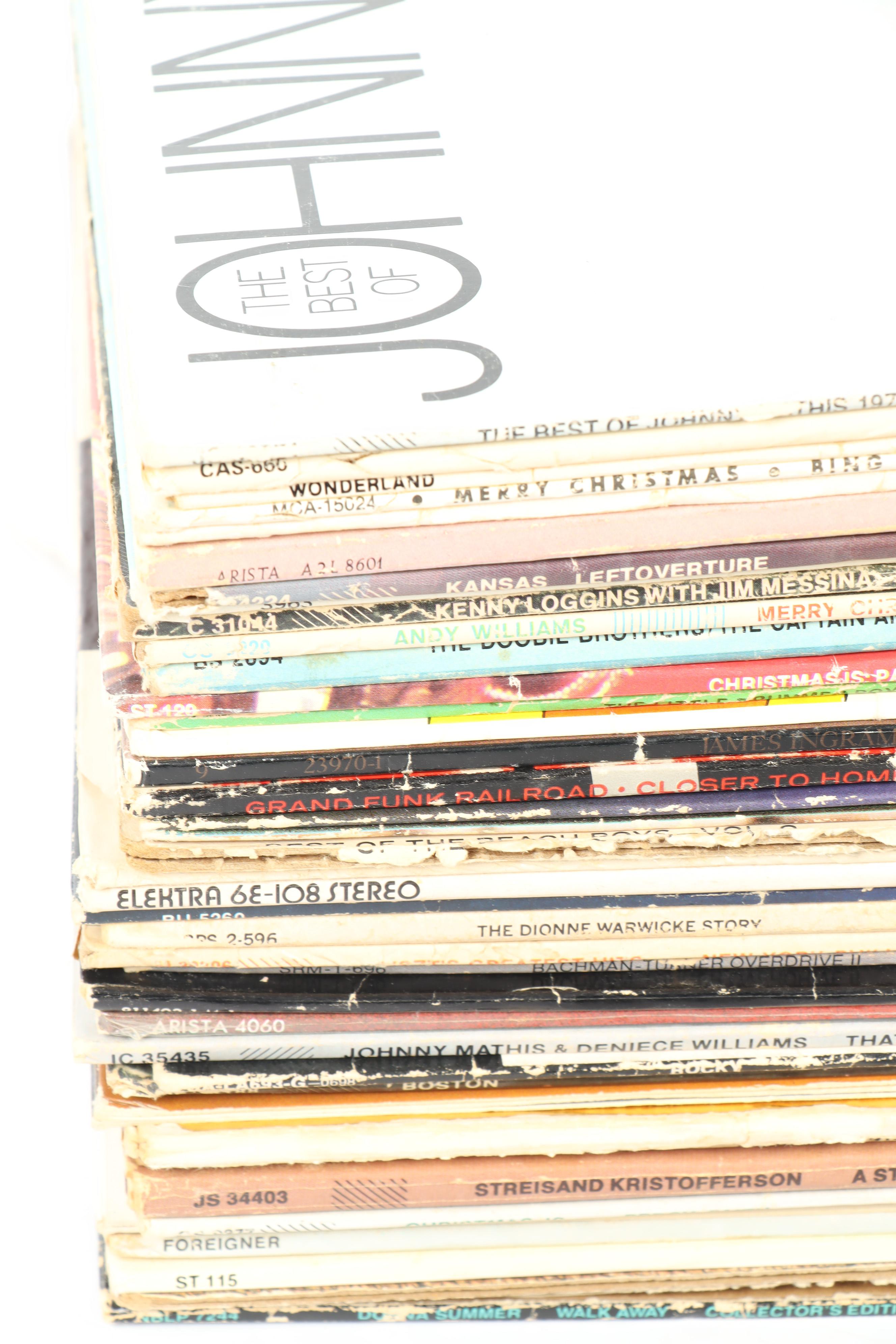 Denon Turntable with Collection of Records