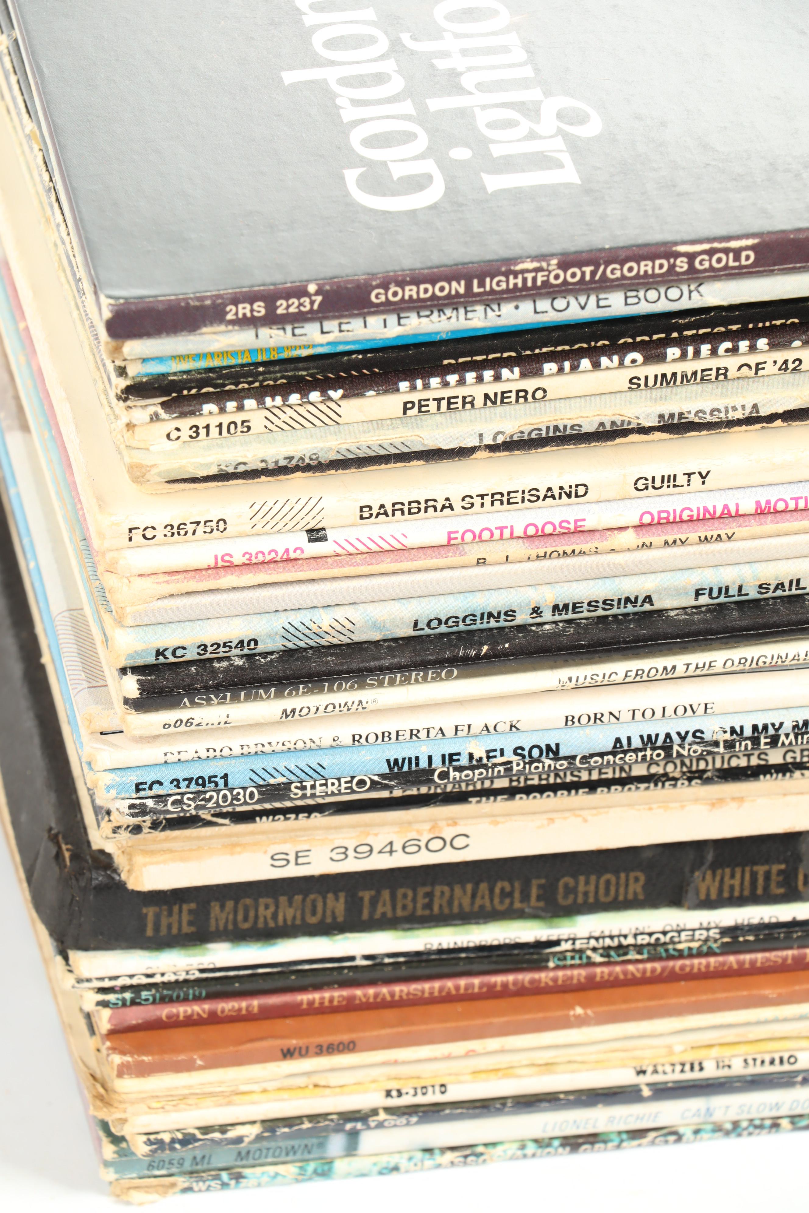 Denon Turntable with Collection of Records