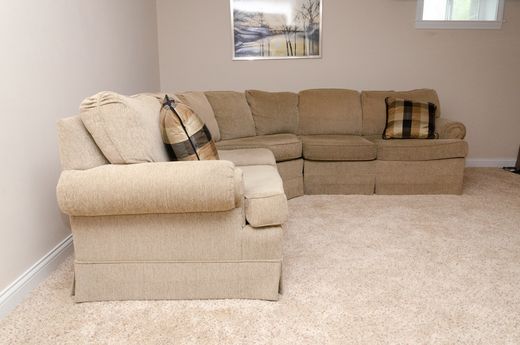 Contemporary Thomasville Upholstered Tweed Sectional Sofa