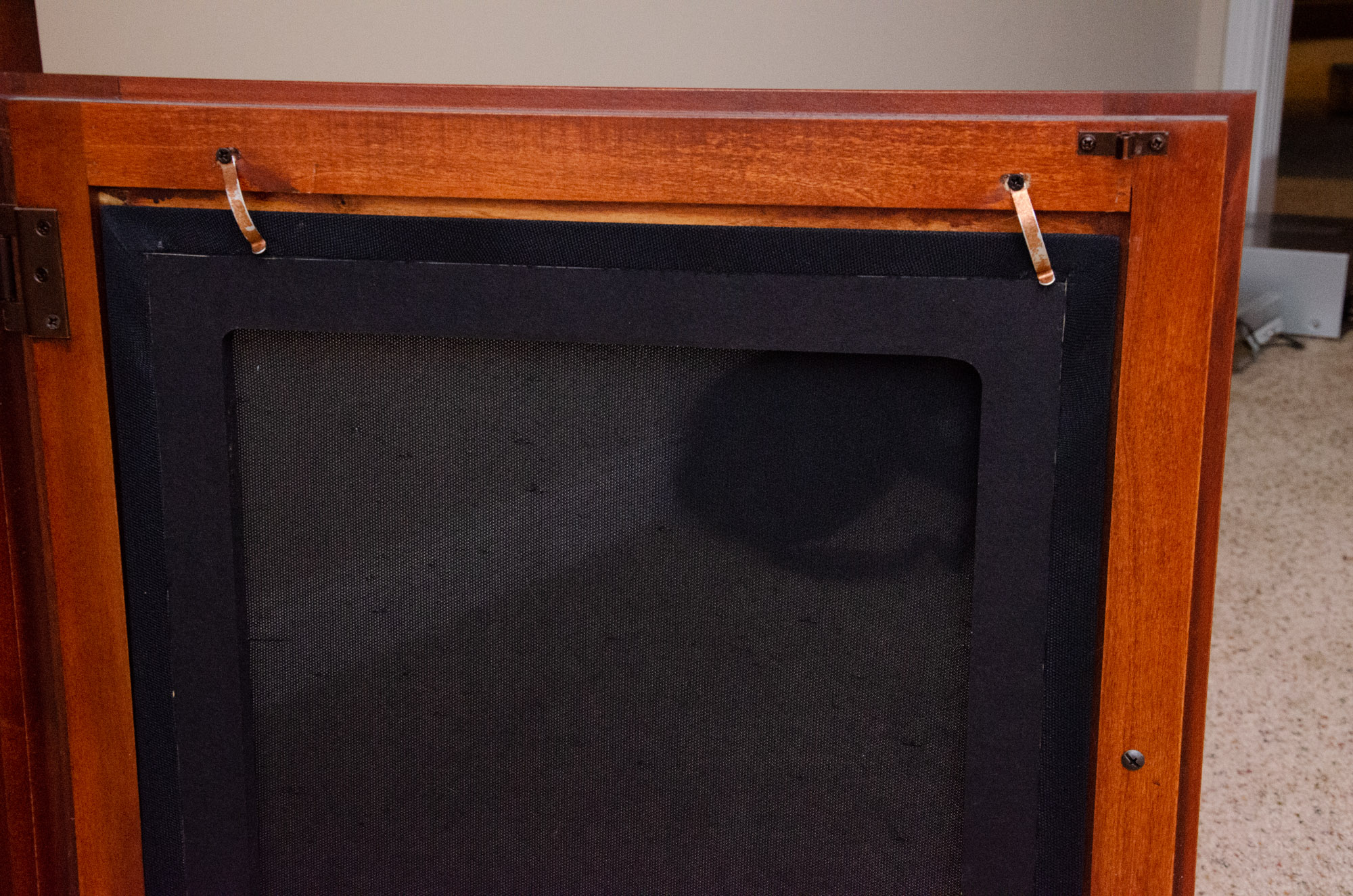 Transitional Style Cherry-Finish Entertainment Center with Glass Doors