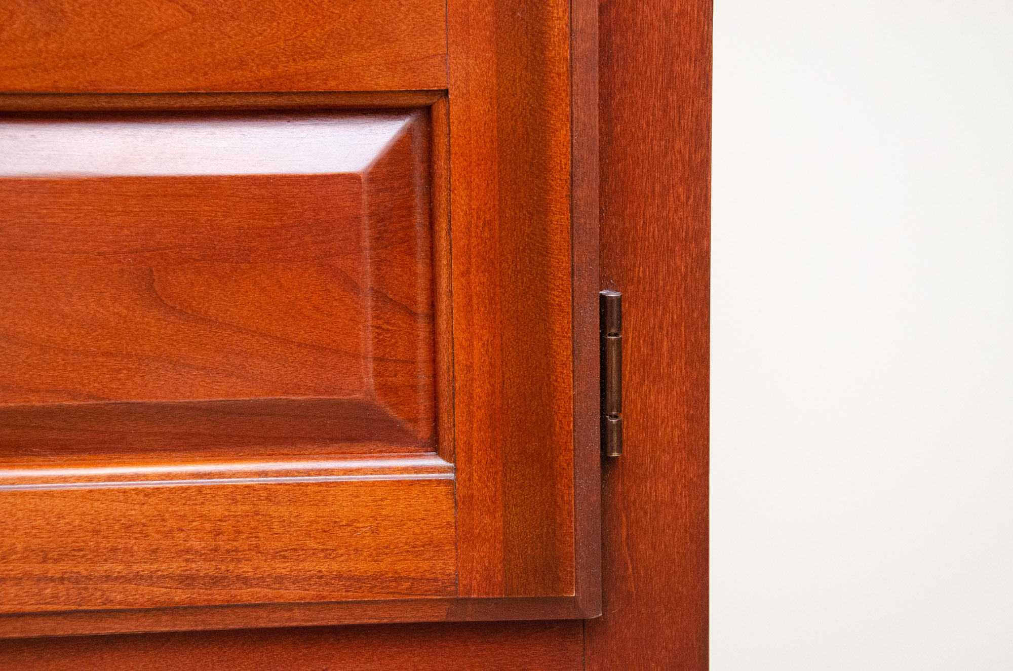 Transitional Style Cherry-Finish Entertainment Center with Glass Doors