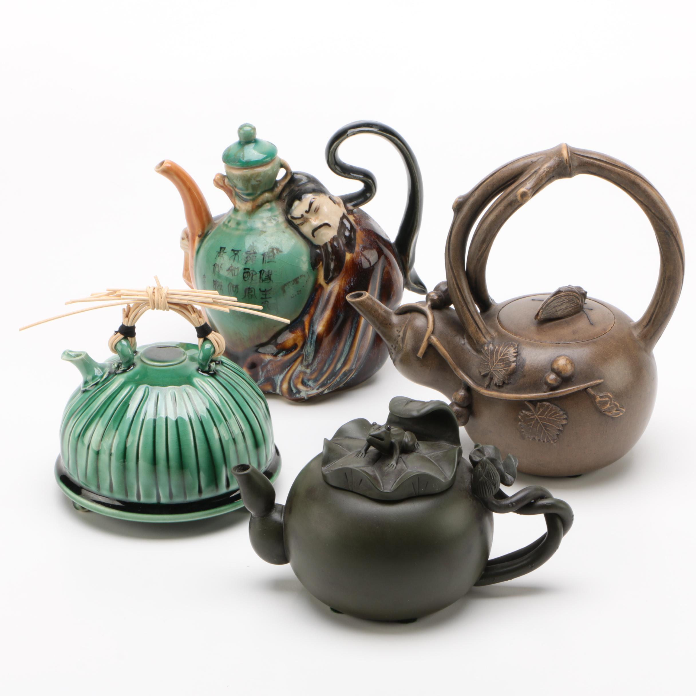Fong Choo Miniature Tea Pot with Figural Chinese Teapots