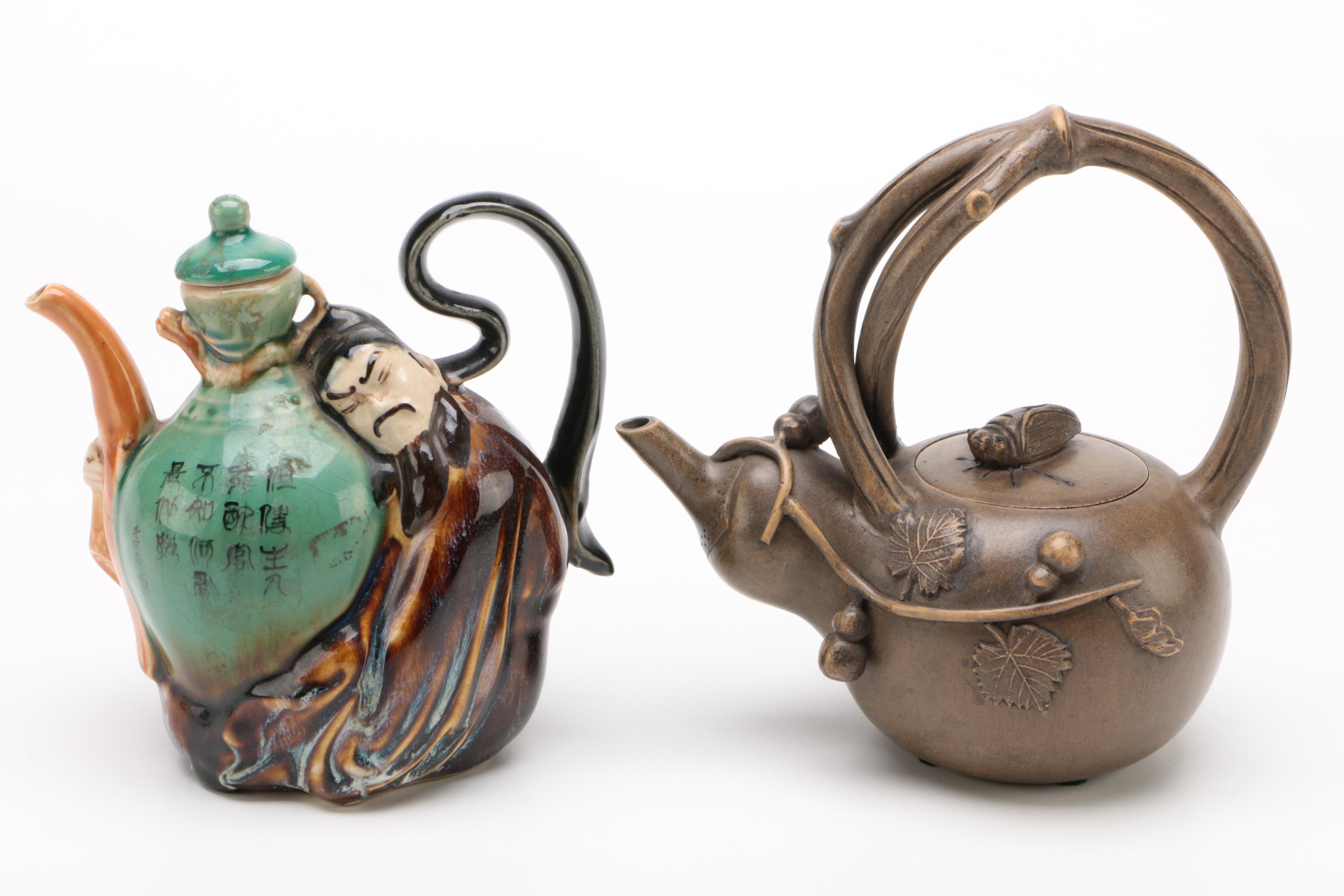 Fong Choo Miniature Tea Pot with Figural Chinese Teapots
