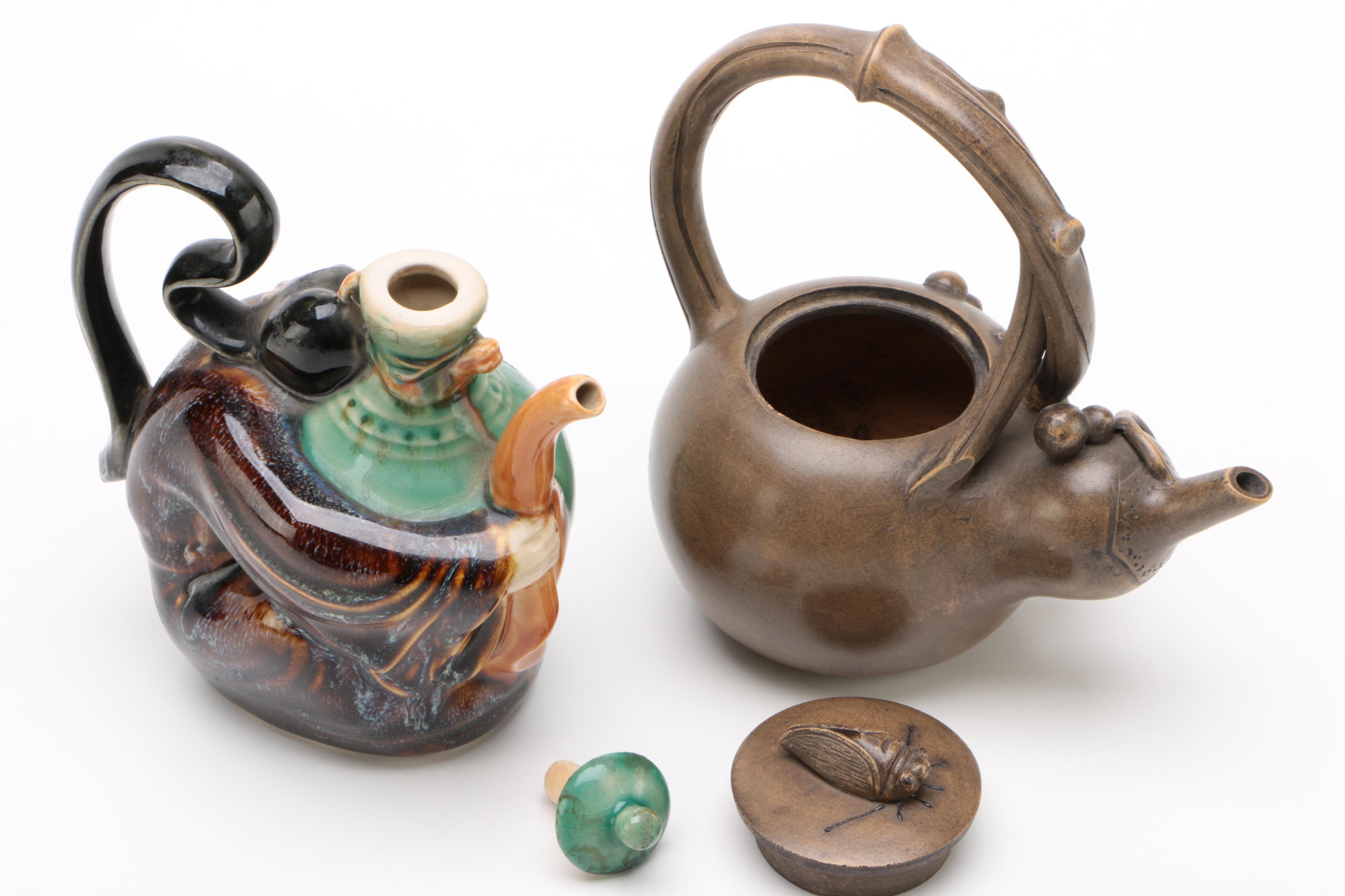 Fong Choo Miniature Tea Pot with Figural Chinese Teapots