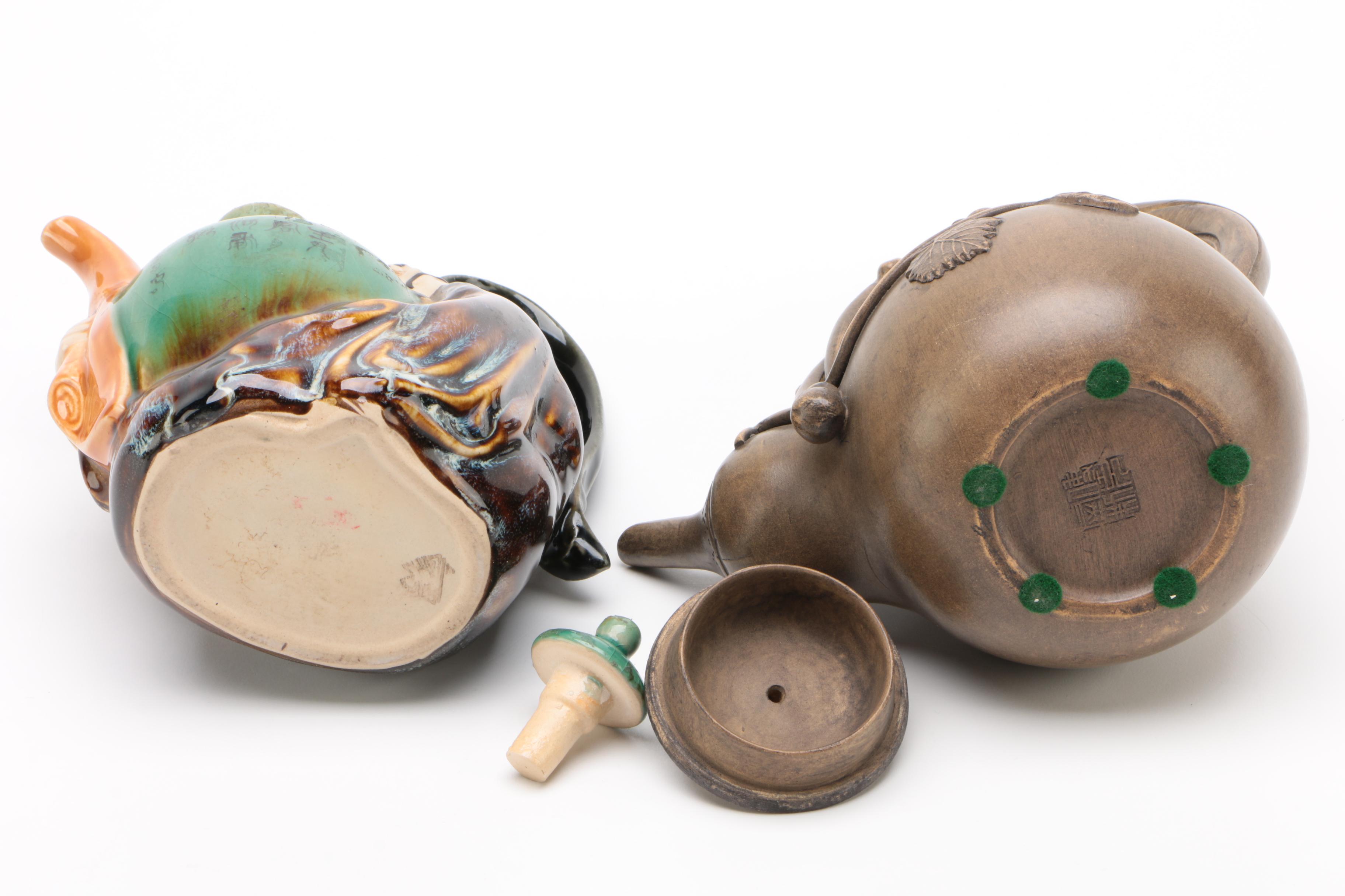 Fong Choo Miniature Tea Pot with Figural Chinese Teapots