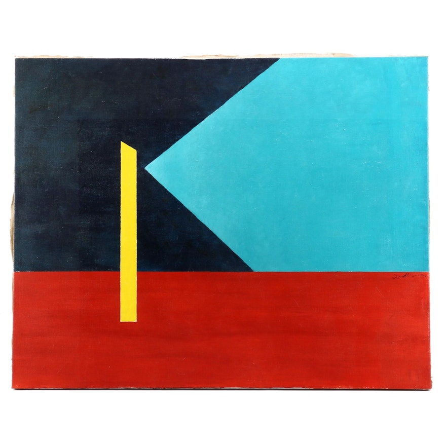 Zaidler Geometric Abstraction Oil Painting