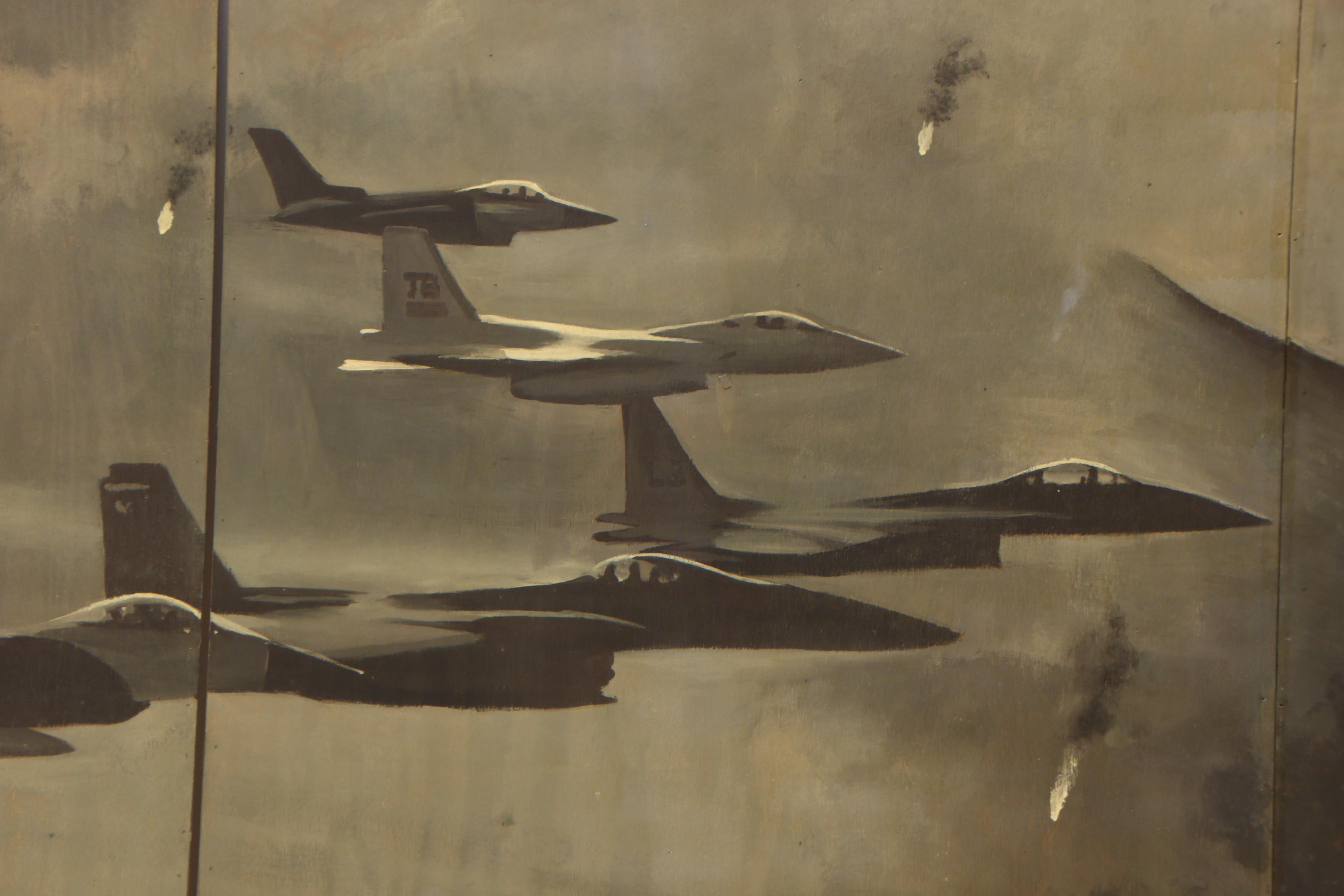 Greg Storer Multi-Panel Desert Storm Themed Mural Painting