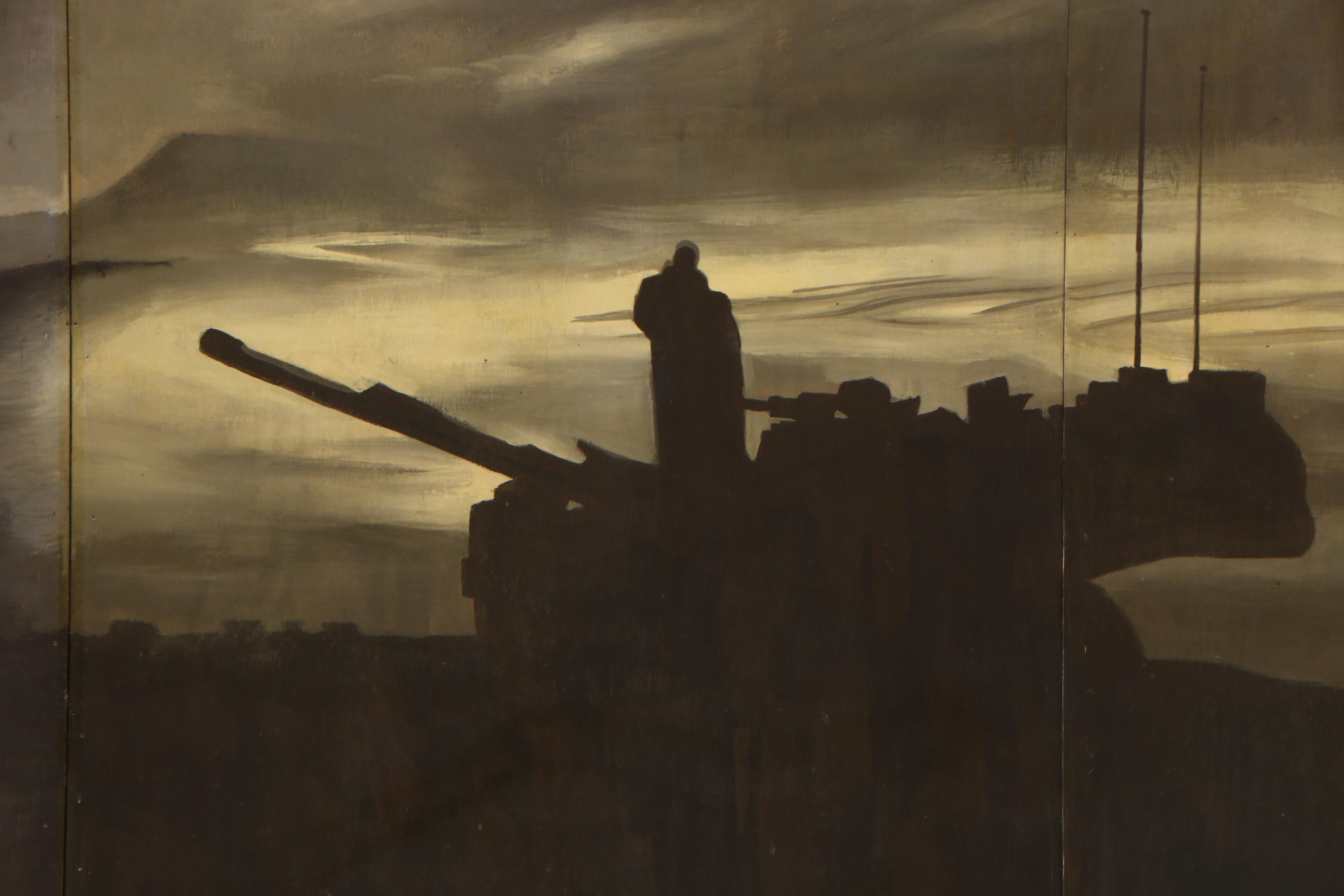 Greg Storer Multi-Panel Desert Storm Themed Mural Painting