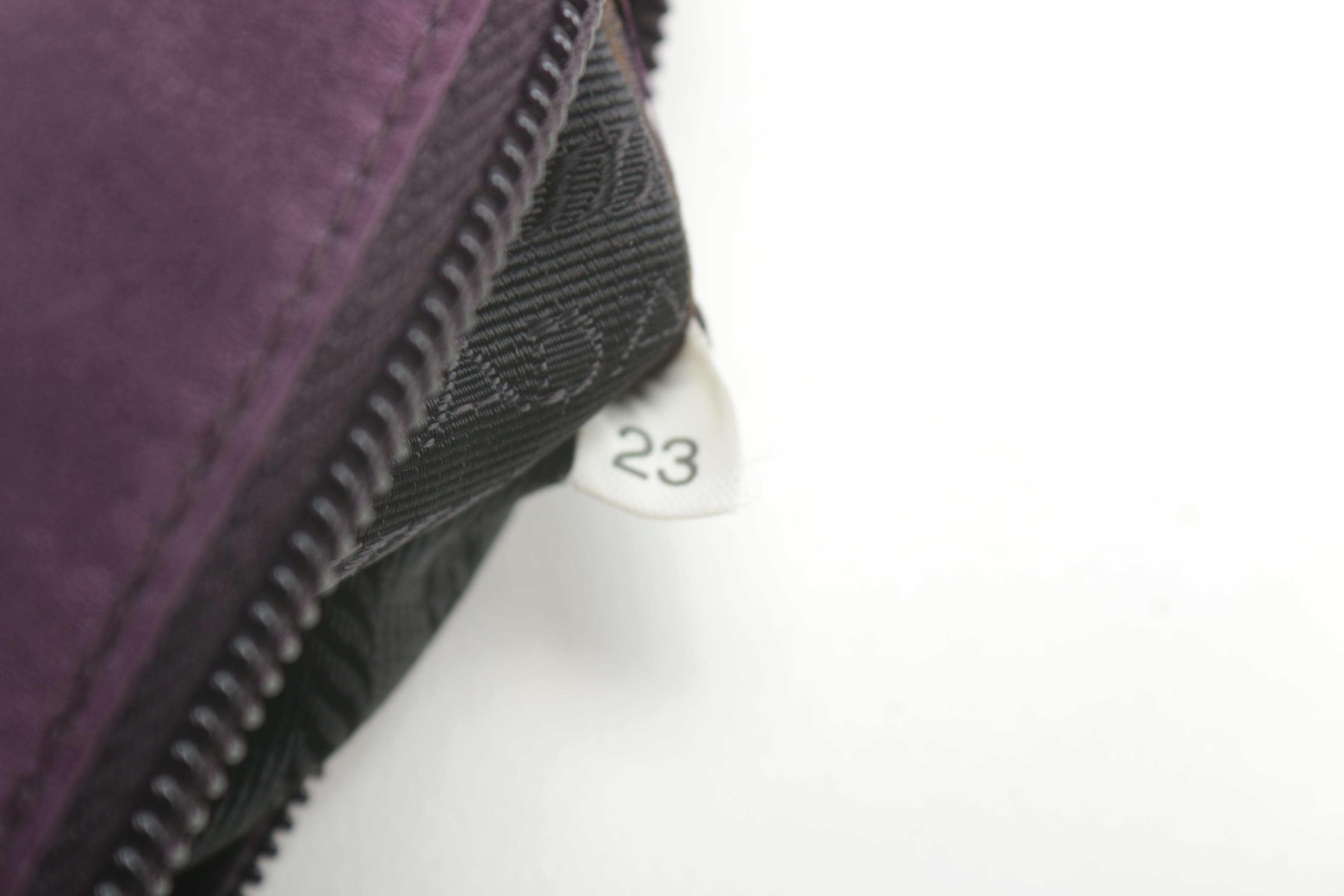 Prada Purple Satin Zipper Pouch