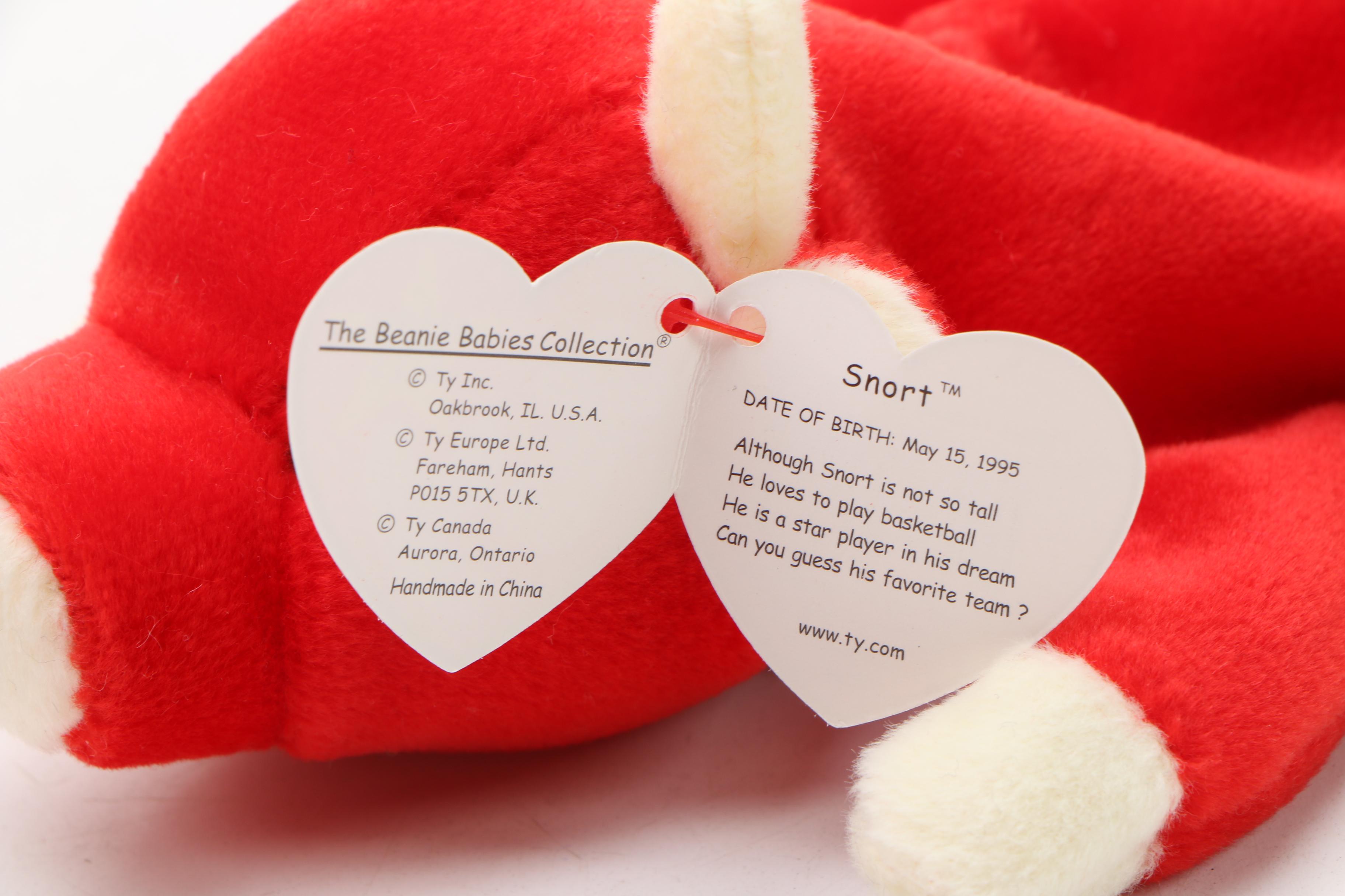 Ty Beanie Baby and Buddy "Snort" Stuffed Toys