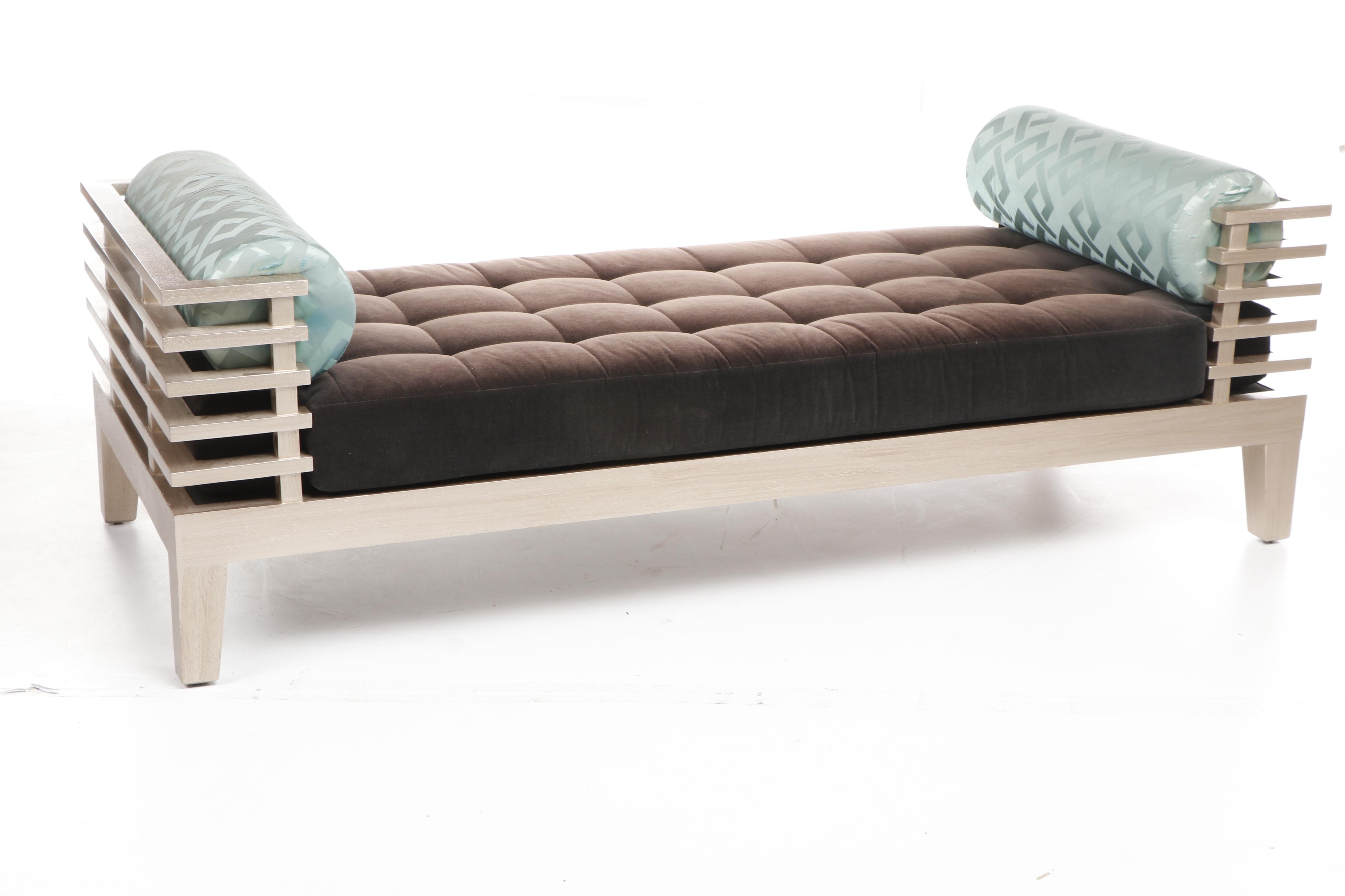 Adriana Hoyos "Chocolate" Modern Style Day Bed with Velveteen Upholstery