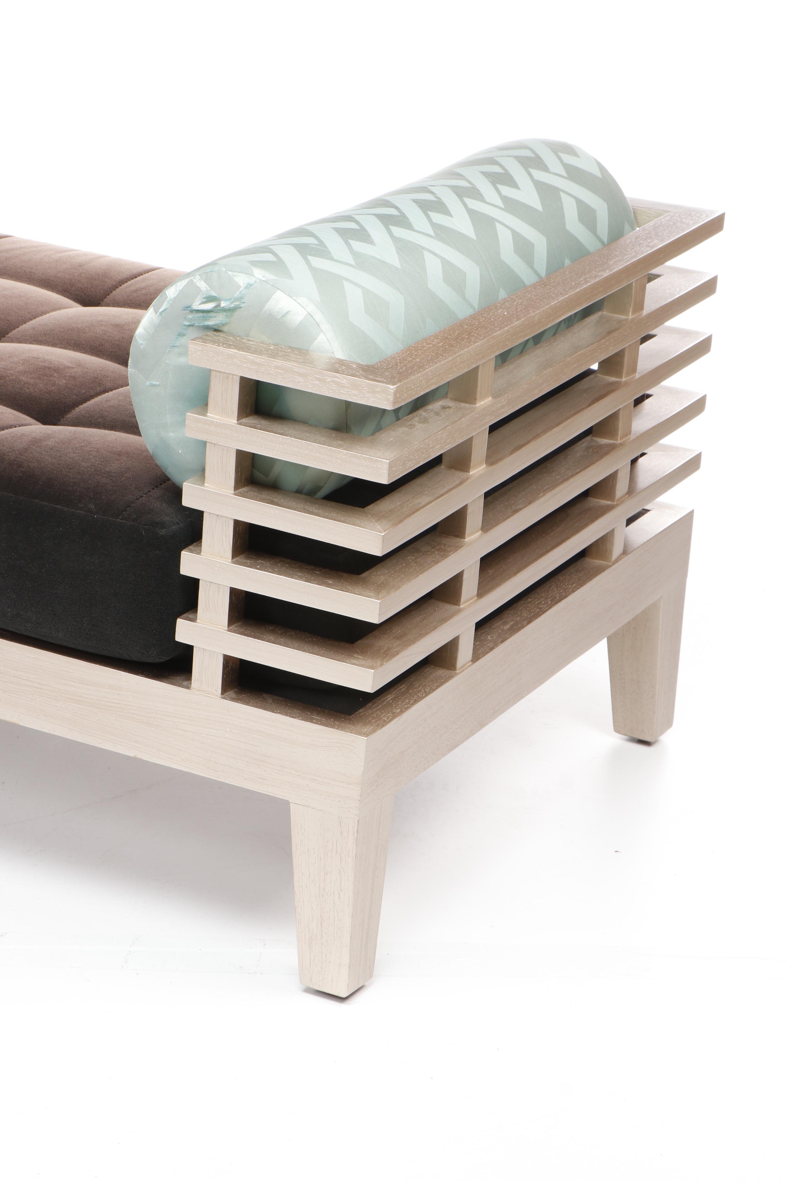 Adriana Hoyos "Chocolate" Modern Style Day Bed with Velveteen Upholstery