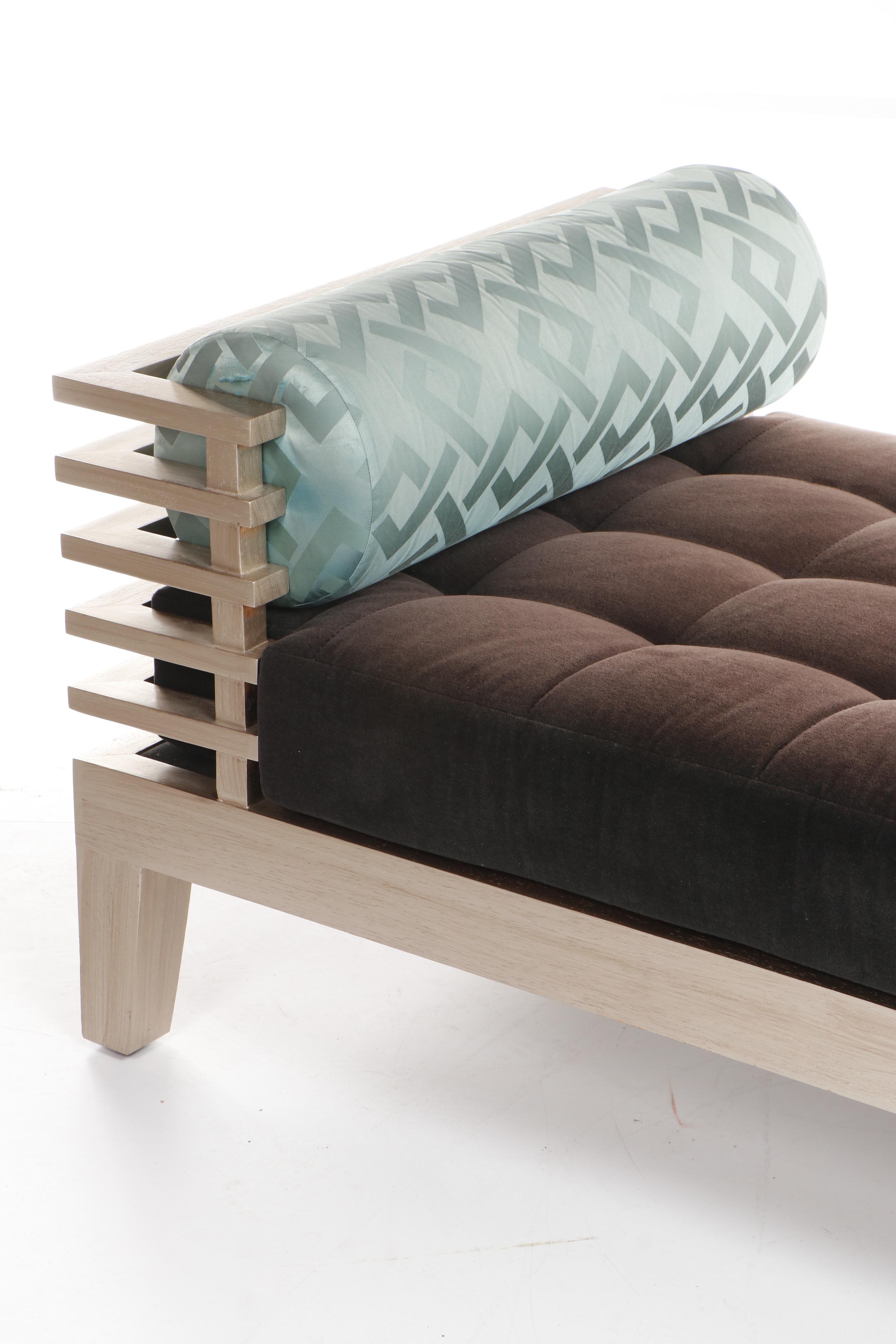 Adriana Hoyos "Chocolate" Modern Style Day Bed with Velveteen Upholstery