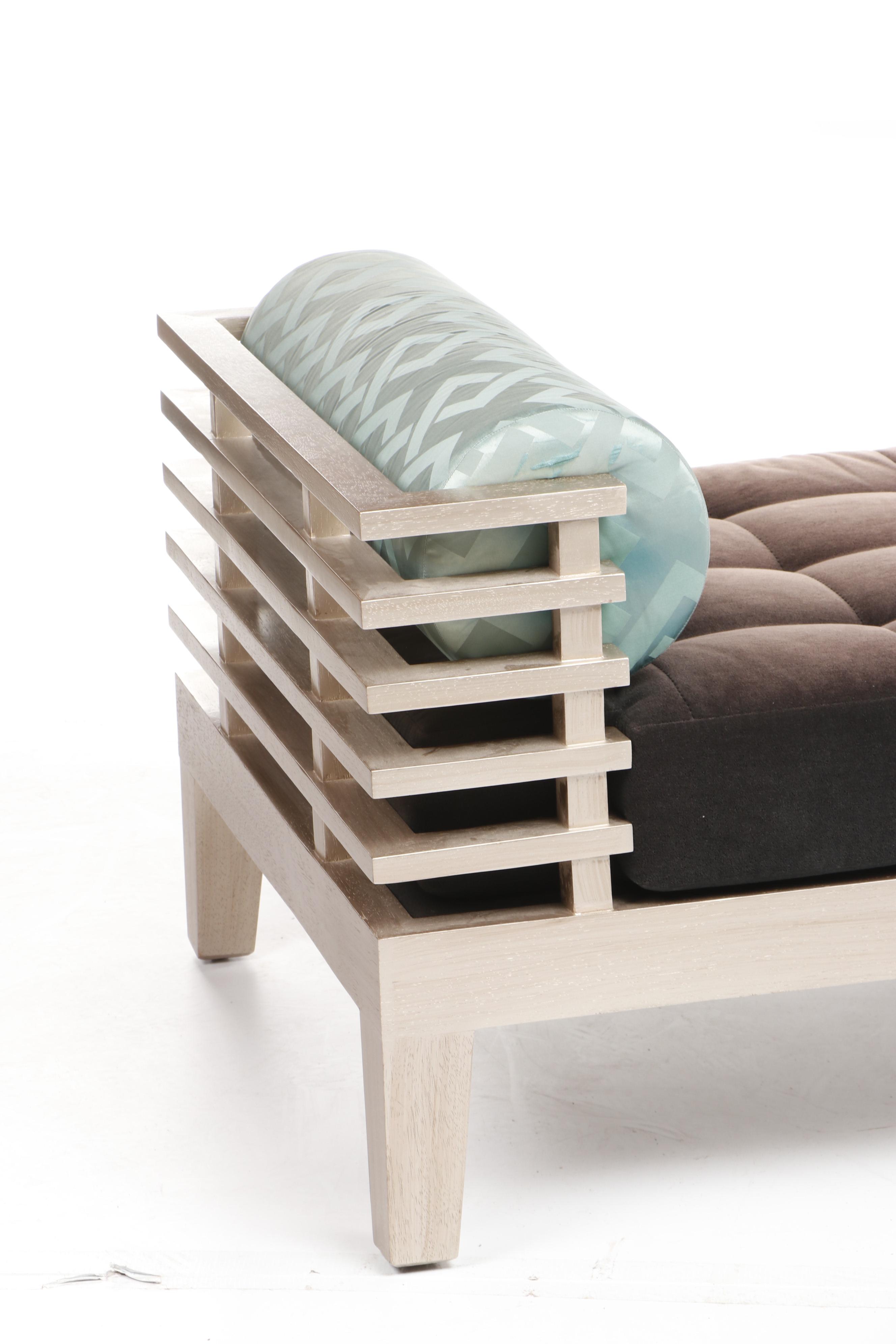 Adriana Hoyos "Chocolate" Modern Style Day Bed with Velveteen Upholstery