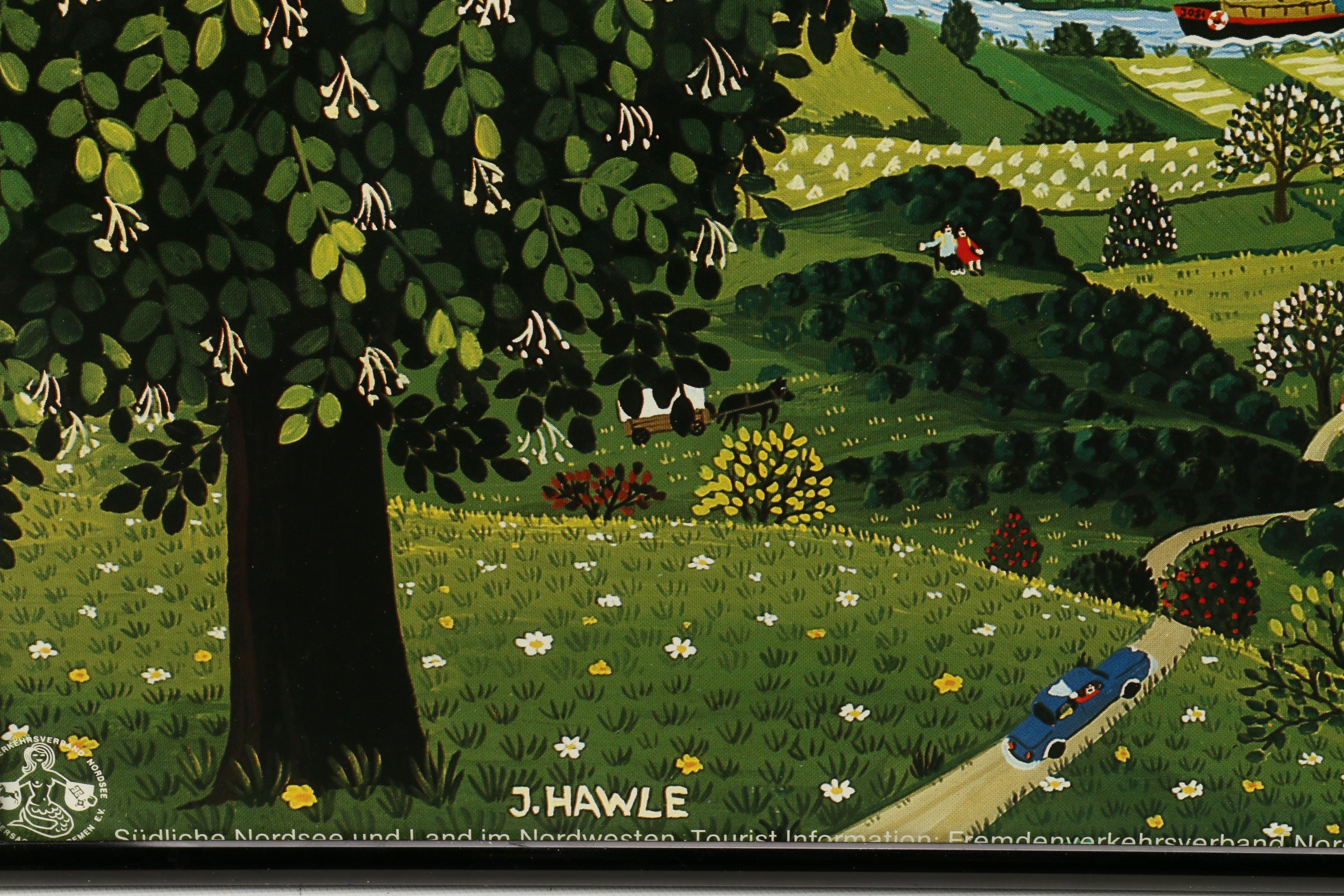 Offset Lithograph After Josef Hawle Naive Landscape