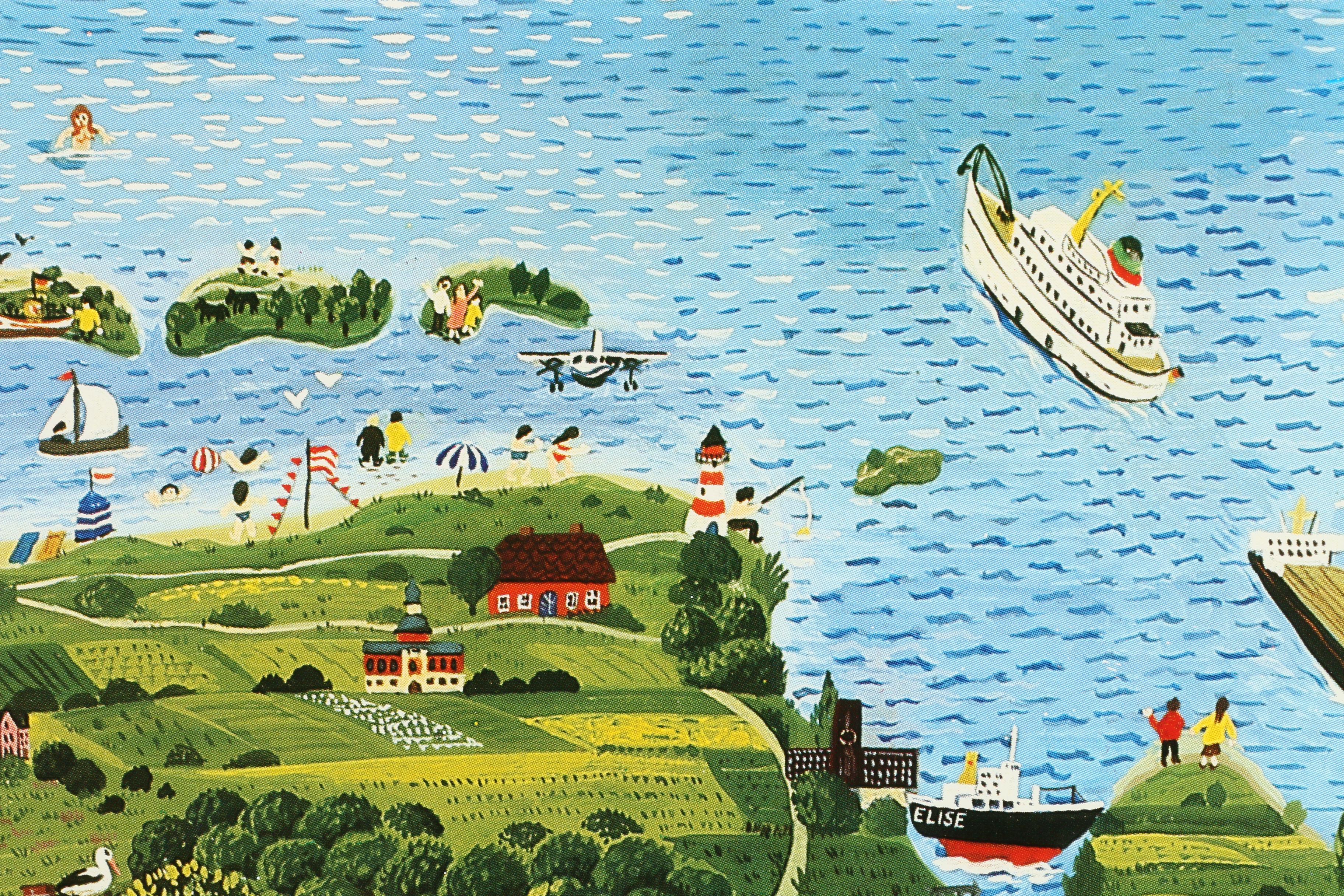 Offset Lithograph After Josef Hawle Naive Landscape