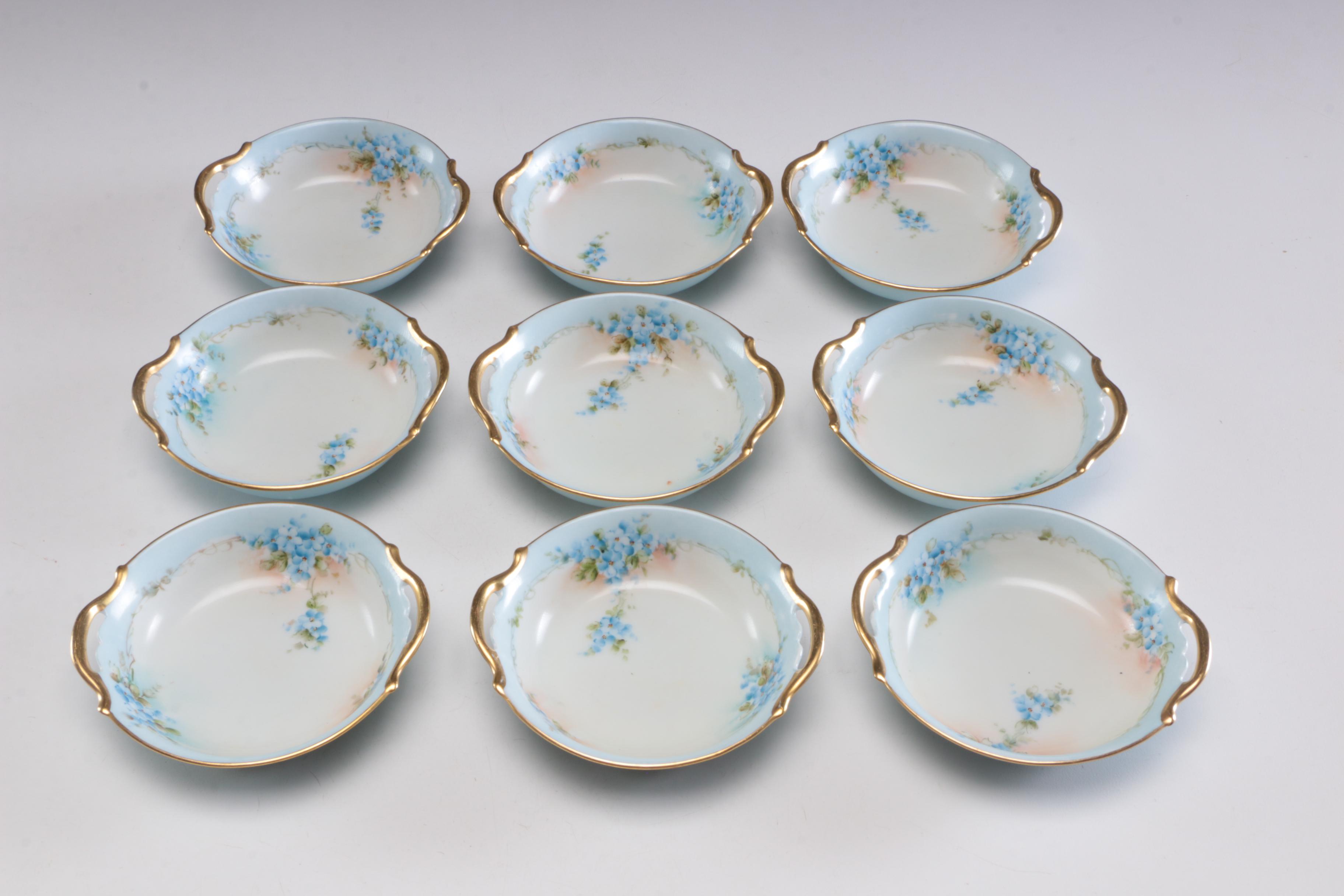 Royal Bayreuth Hand-Painted Porcelain Tableware, Early 20th Century
