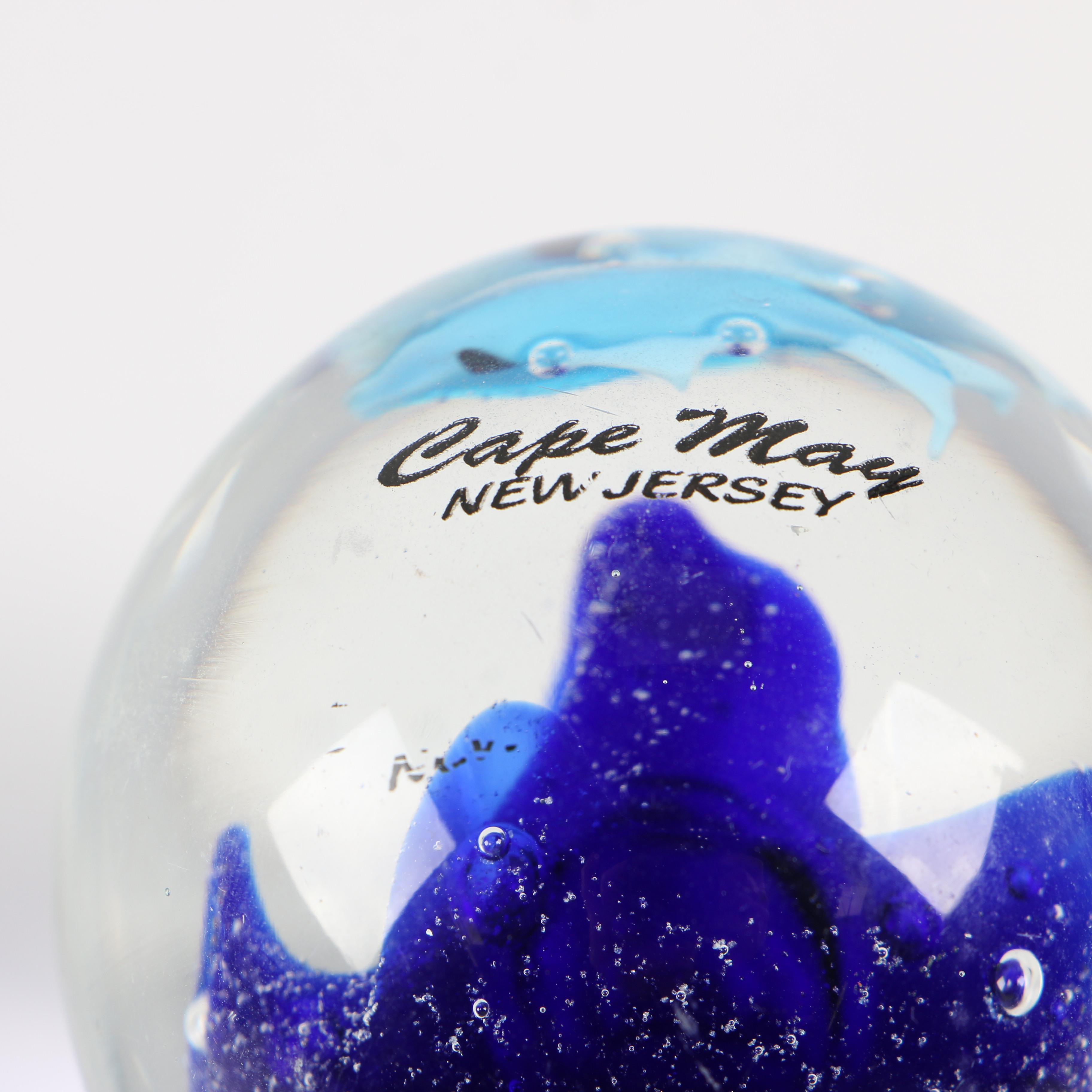 Gibson Art Glass Apple Paperweight with other Art Glass Paperweights