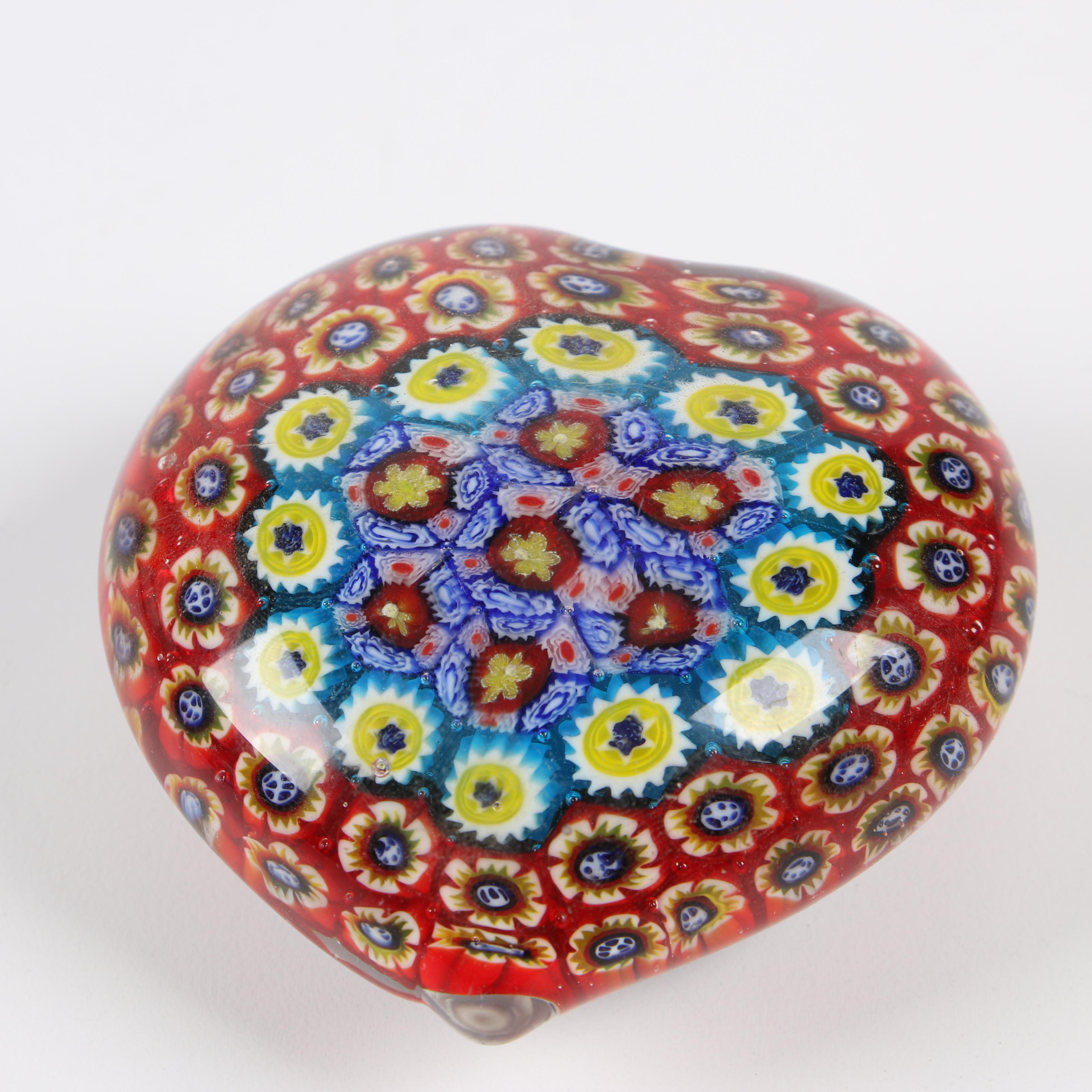 Gibson Art Glass Apple Paperweight with other Art Glass Paperweights