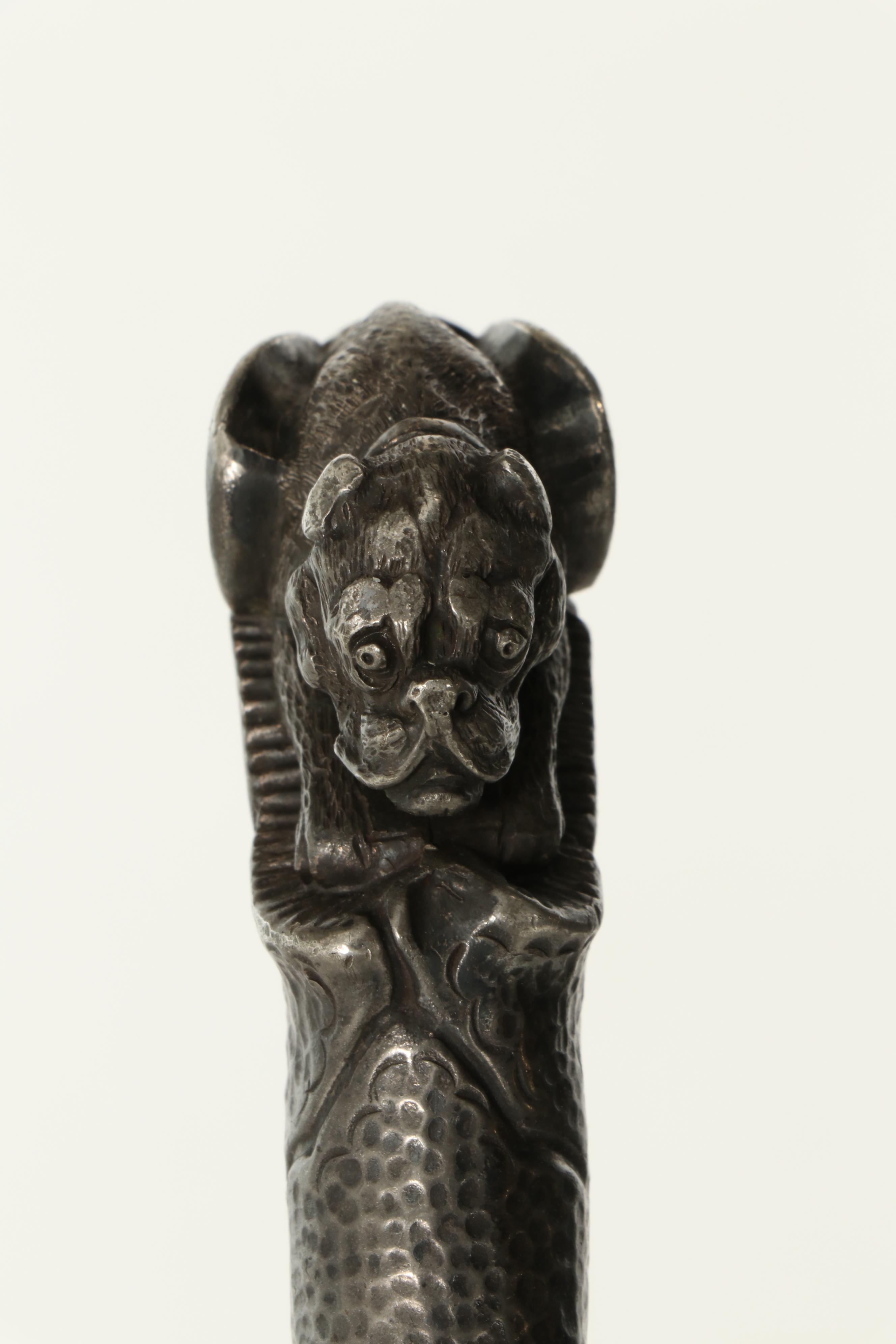 Decorative Metal Handled Wood Walking Sticks, Vintage