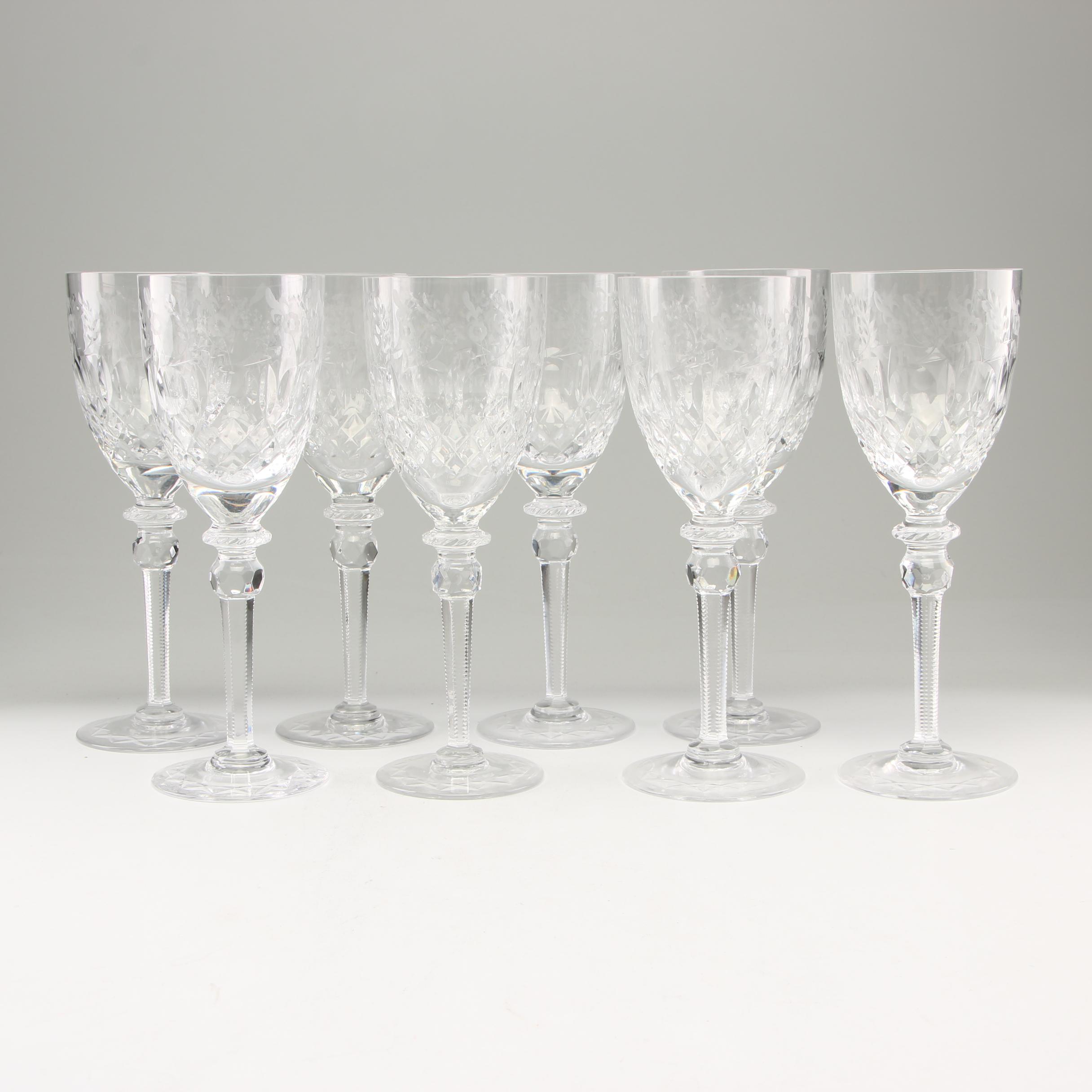 Rogaska Crystal "Gallia" White Wine Glasses, Set of 7