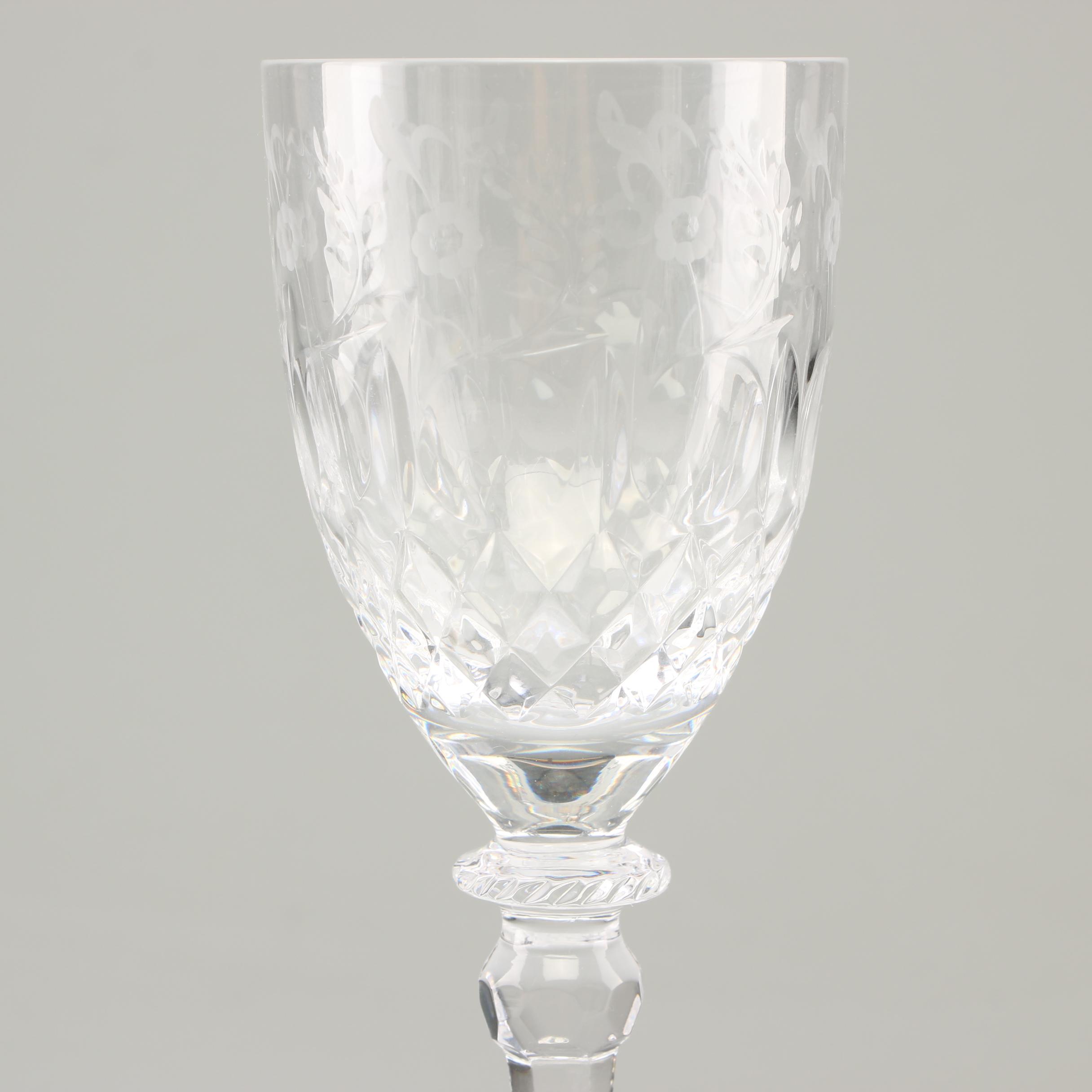 Rogaska Crystal "Gallia" White Wine Glasses, Set of 7