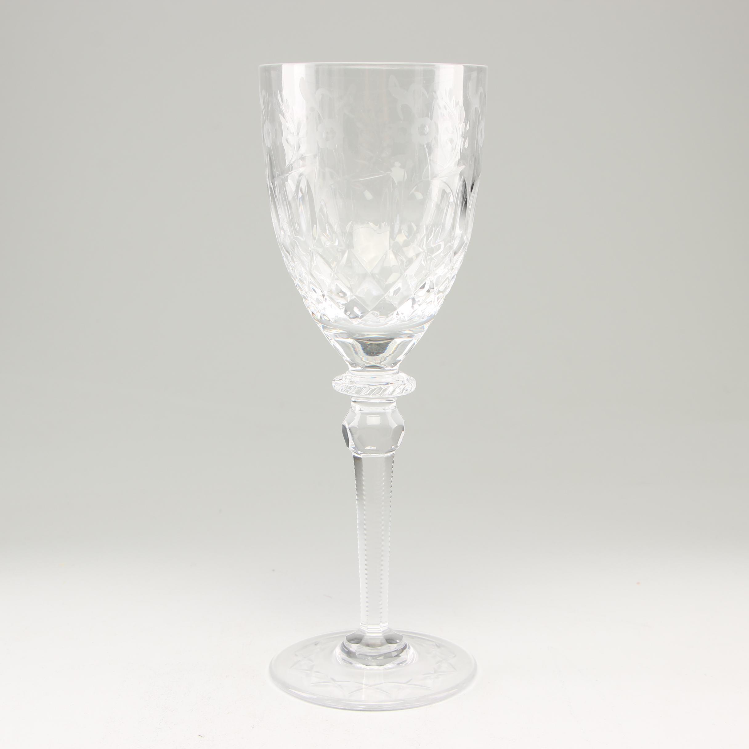 Rogaska Crystal "Gallia" White Wine Glasses, Set of 7