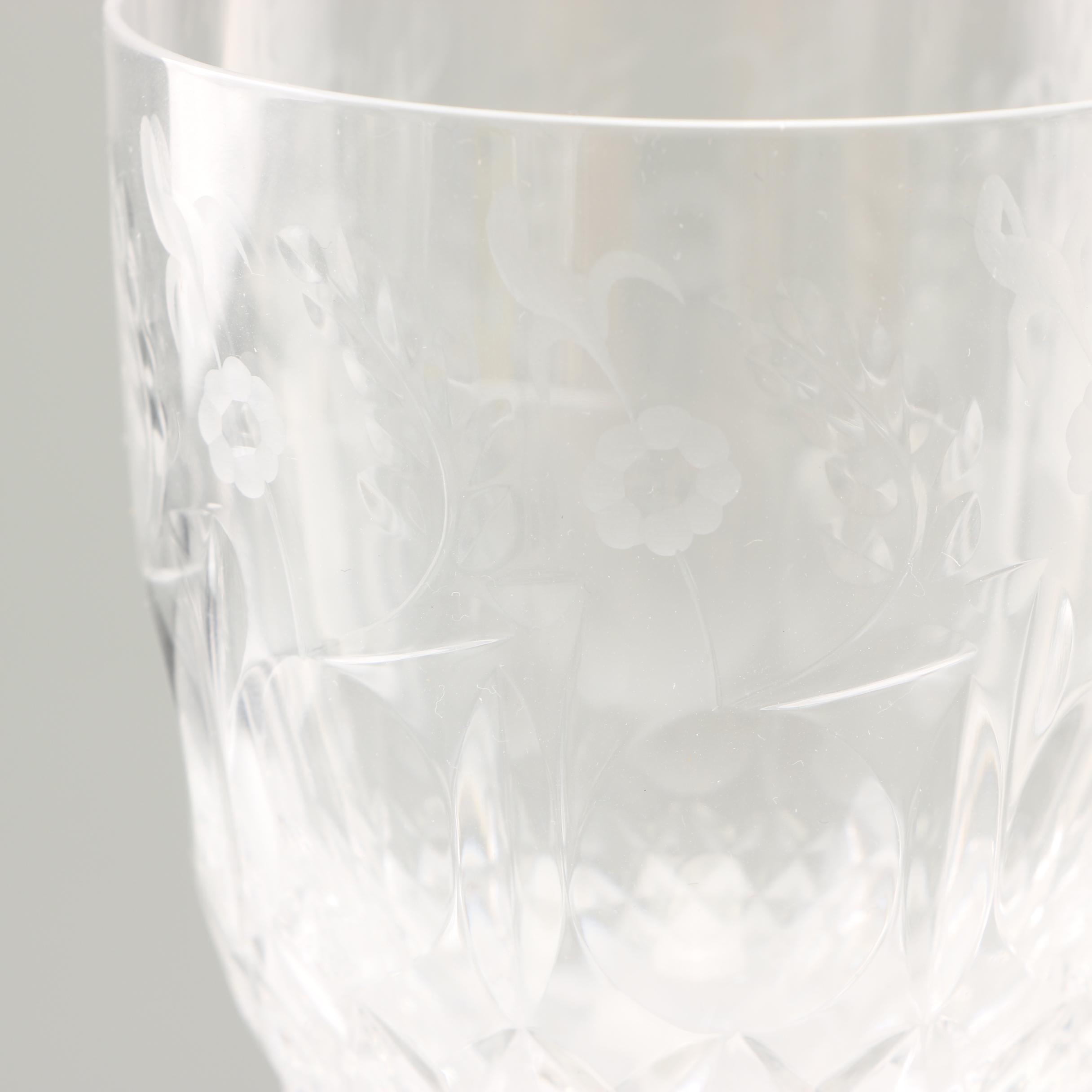 Rogaska Crystal "Gallia" White Wine Glasses, Set of 7