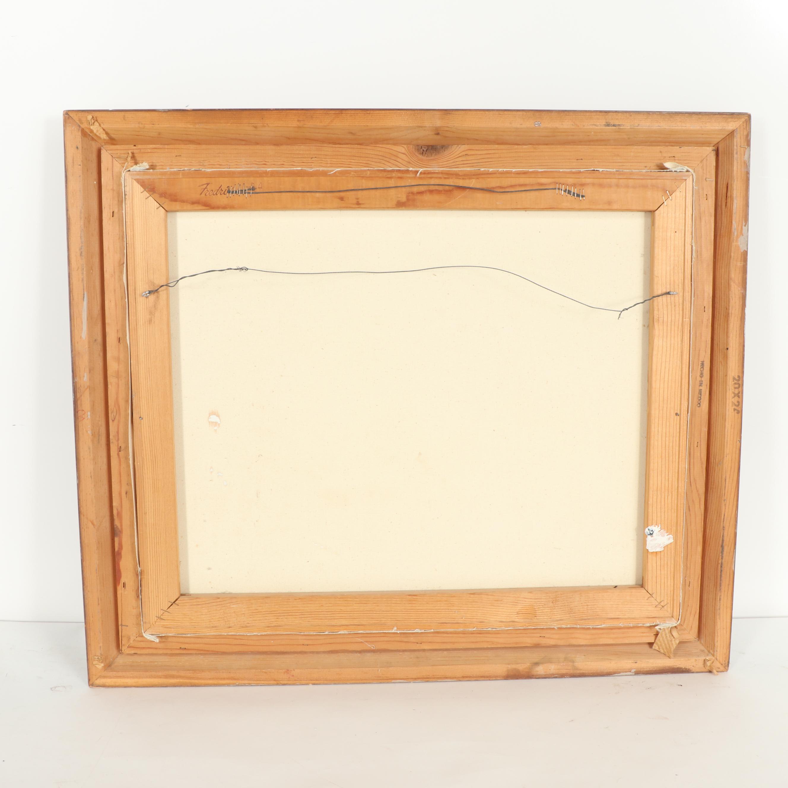 H. Wilson Oil Painting of a Winter Landscape