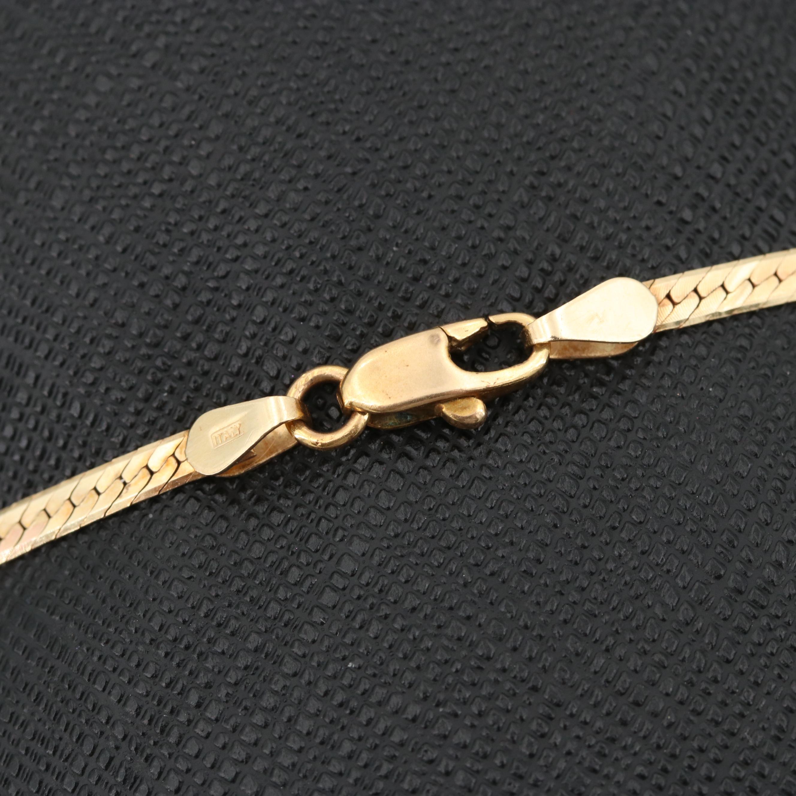 14K Tri-Color Gold Herringbone Bracelet