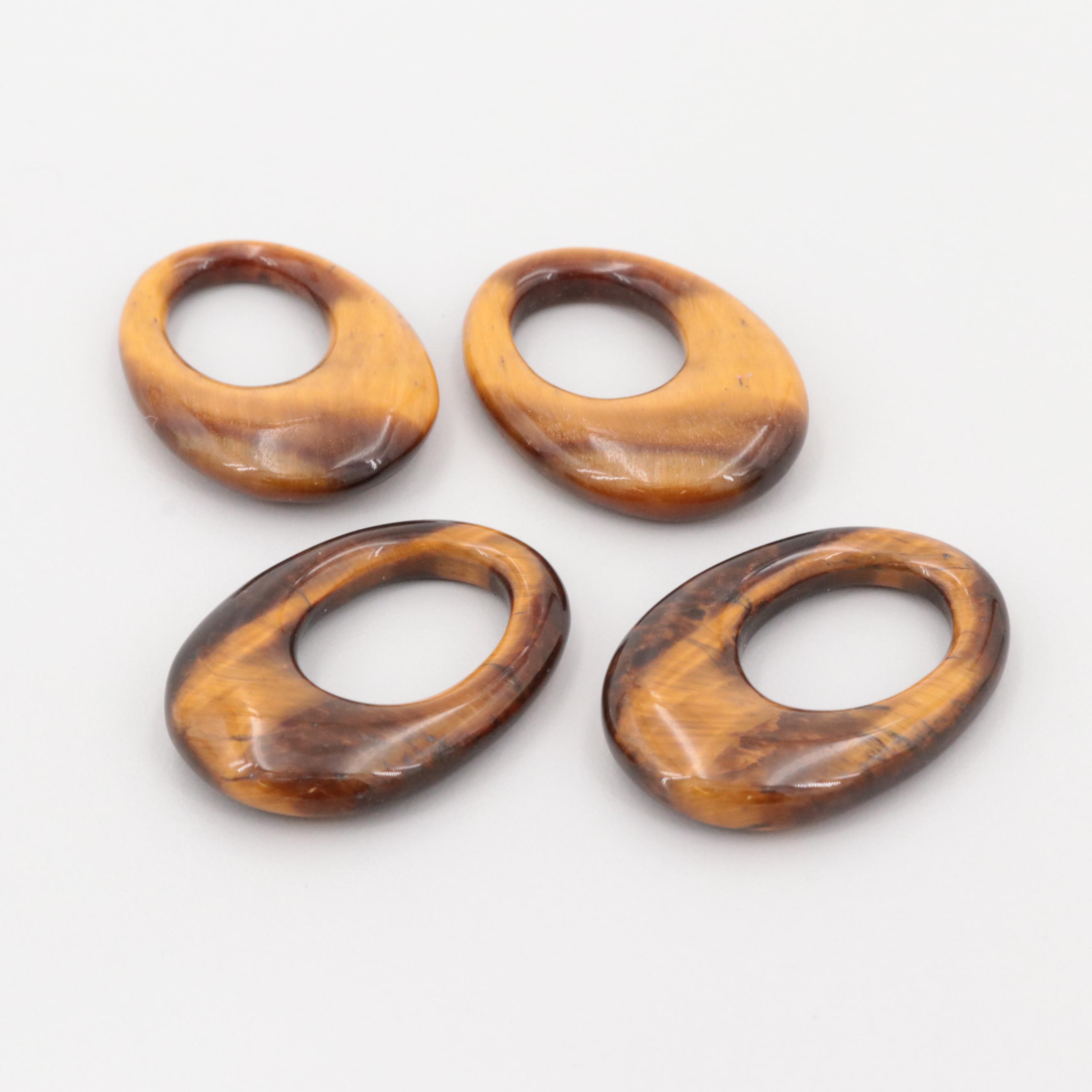 117.93 CTW Tiger's Eye Earring Jackets