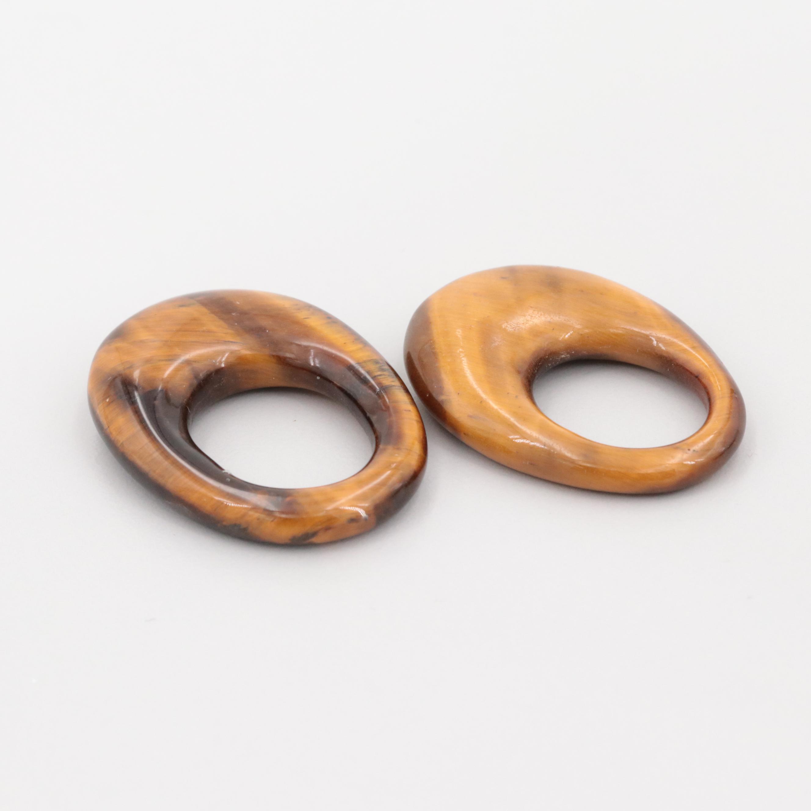 117.93 CTW Tiger's Eye Earring Jackets