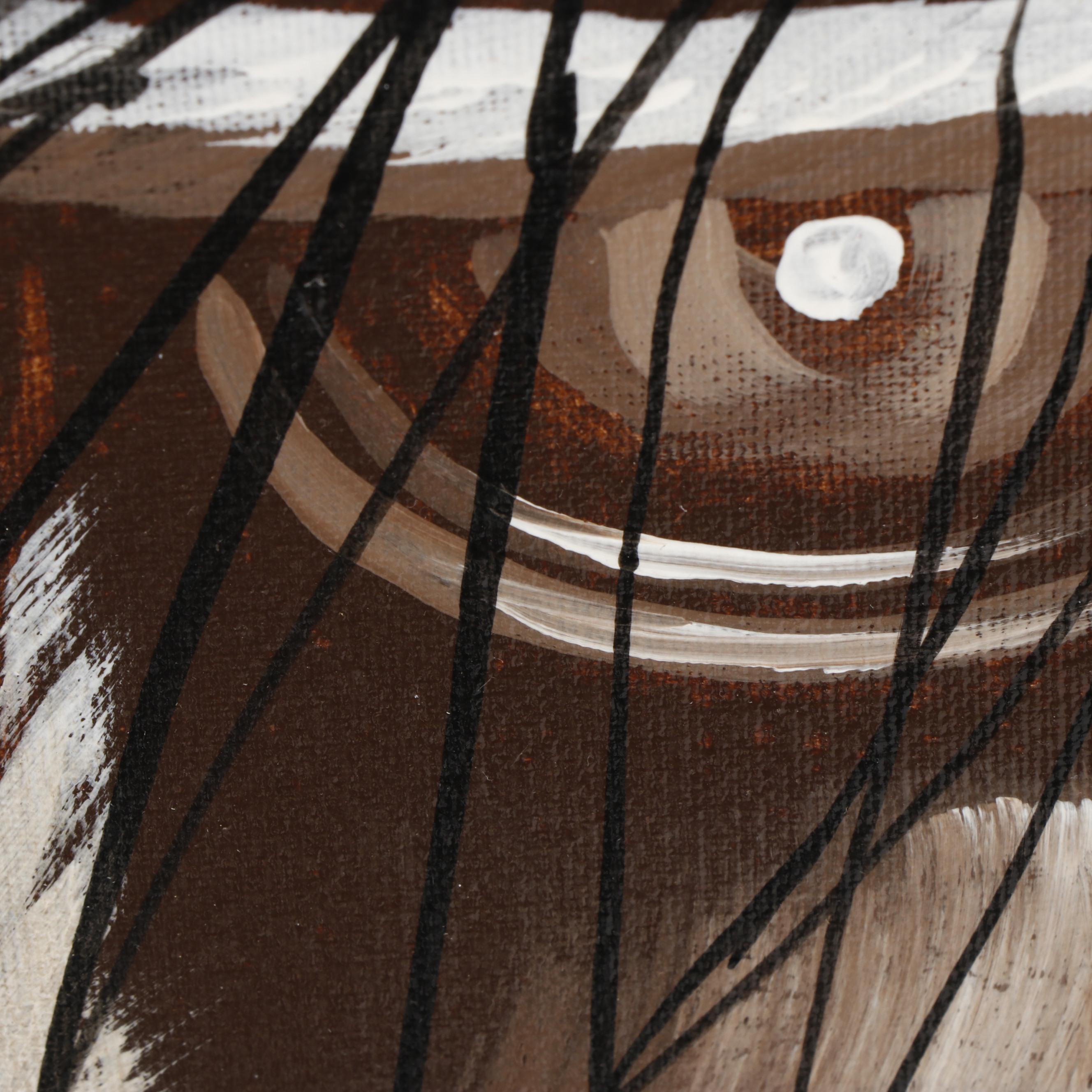 R. Atkins Large Scale Zebra Oil Painting