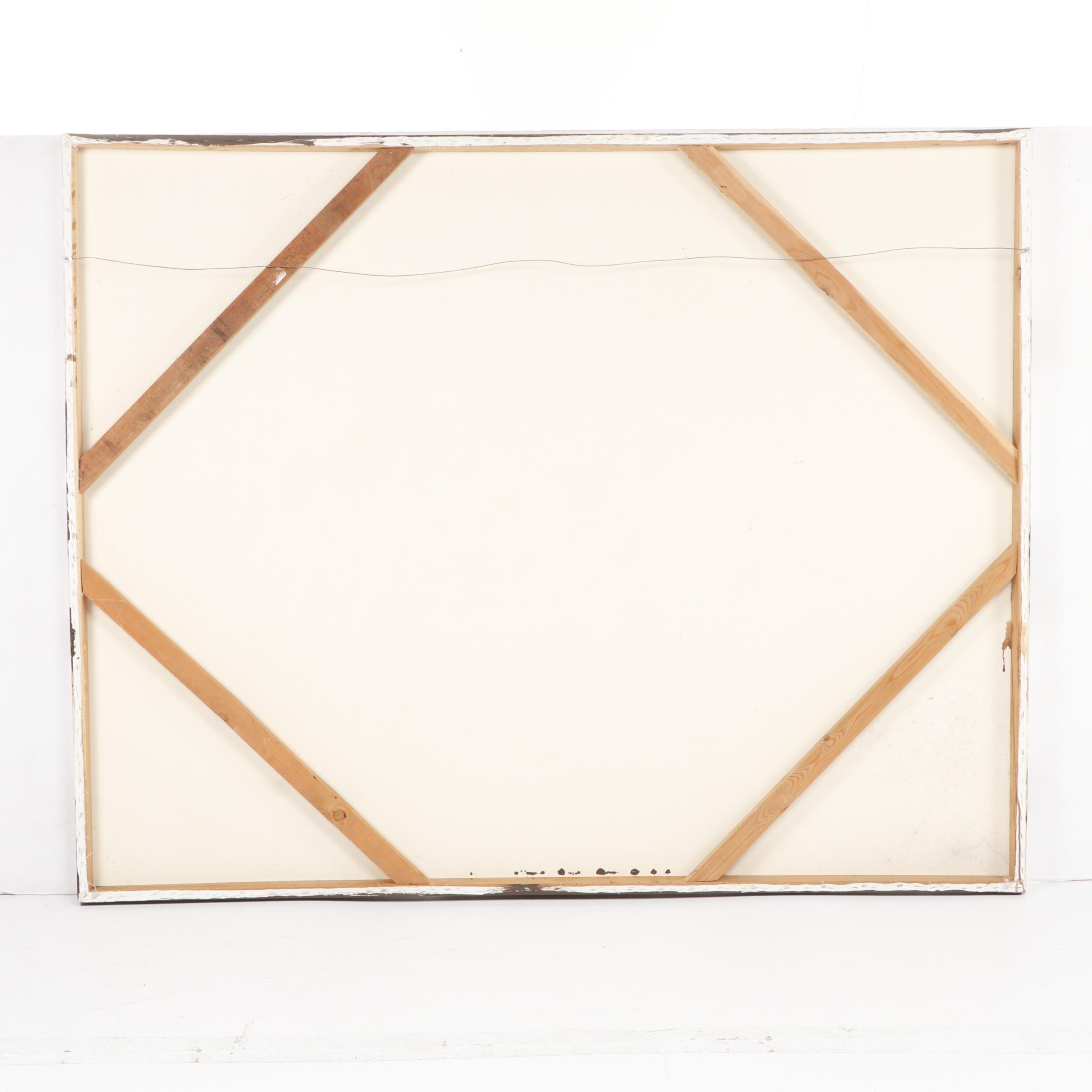 R. Atkins Large Scale Zebra Oil Painting