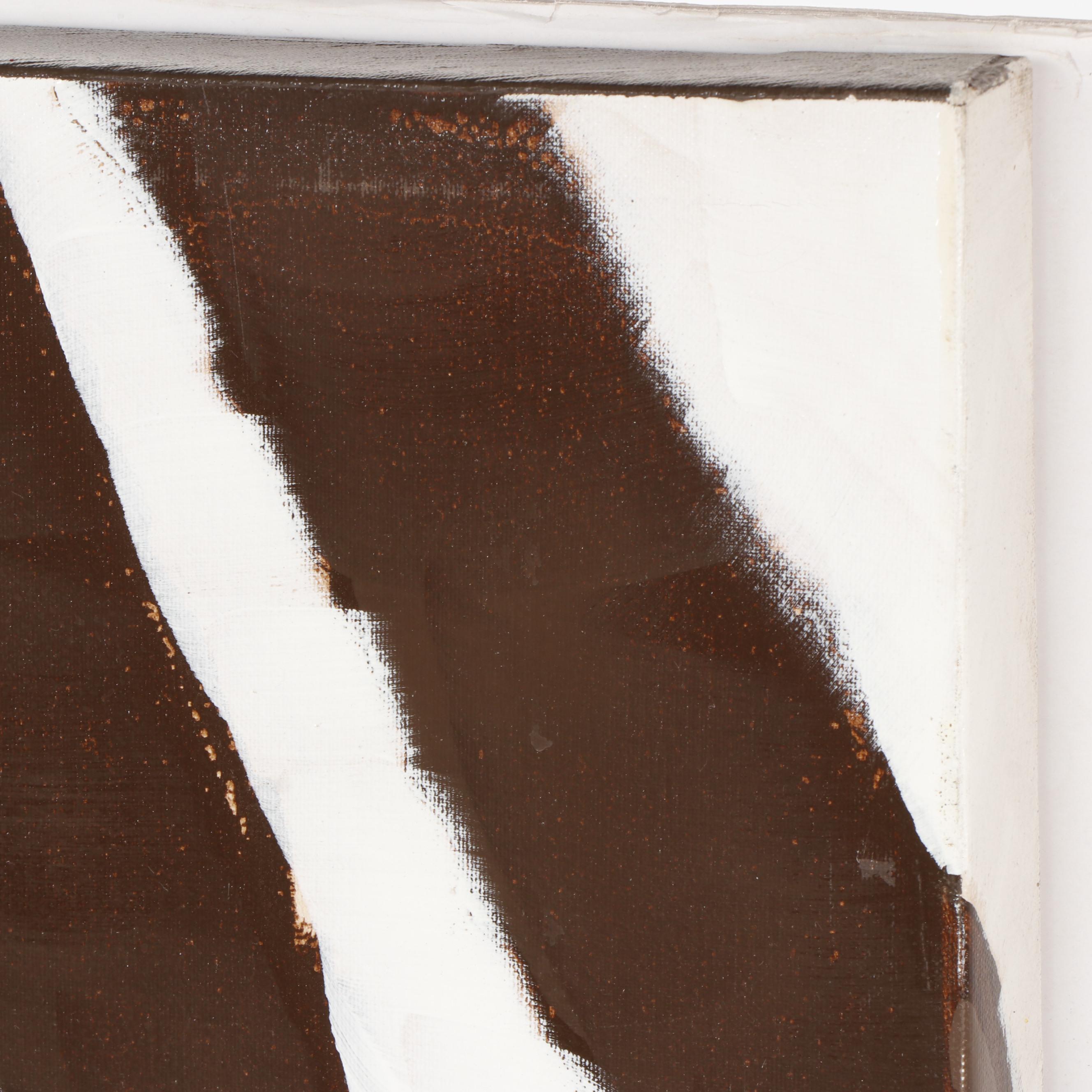 R. Atkins Large Scale Zebra Oil Painting