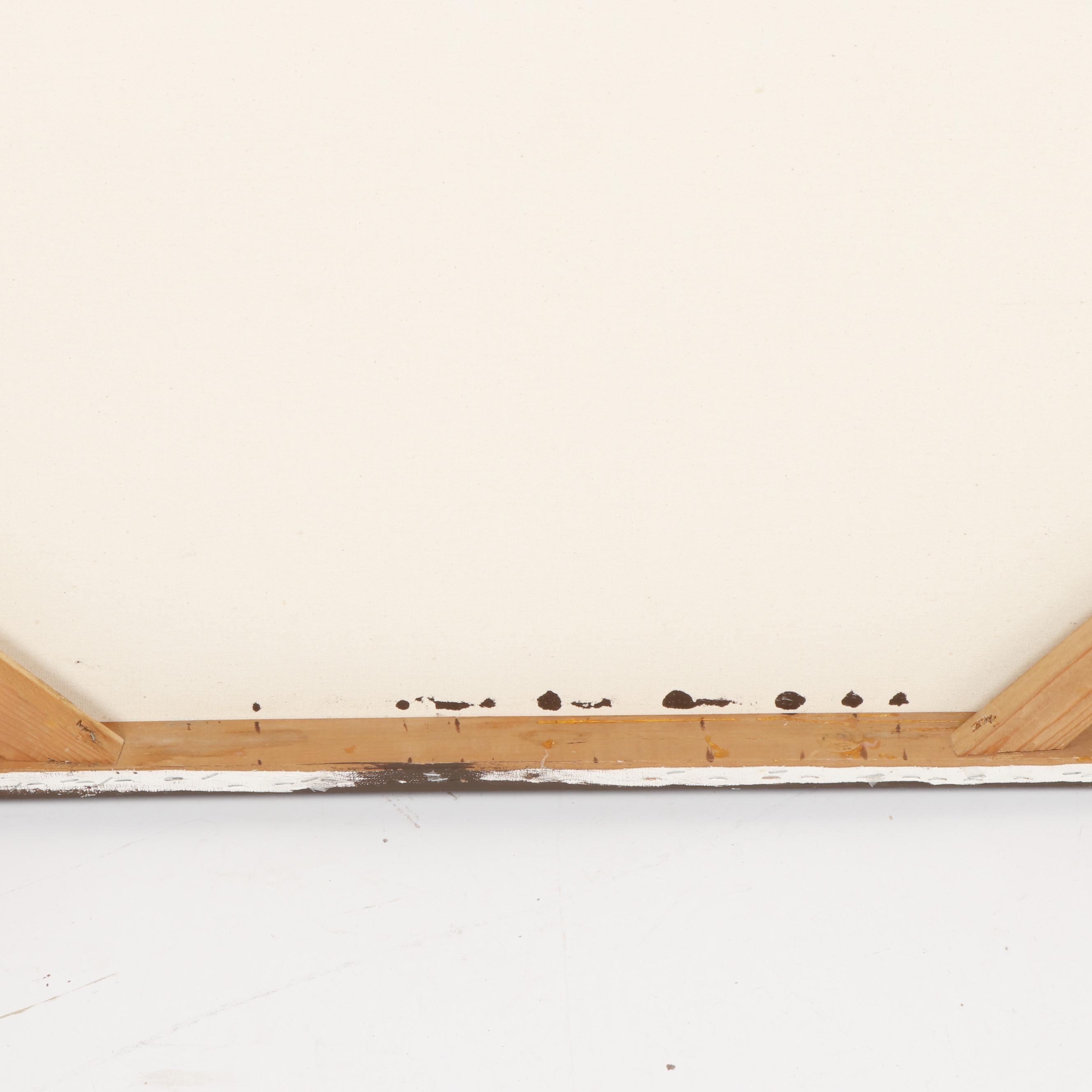 R. Atkins Large Scale Zebra Oil Painting