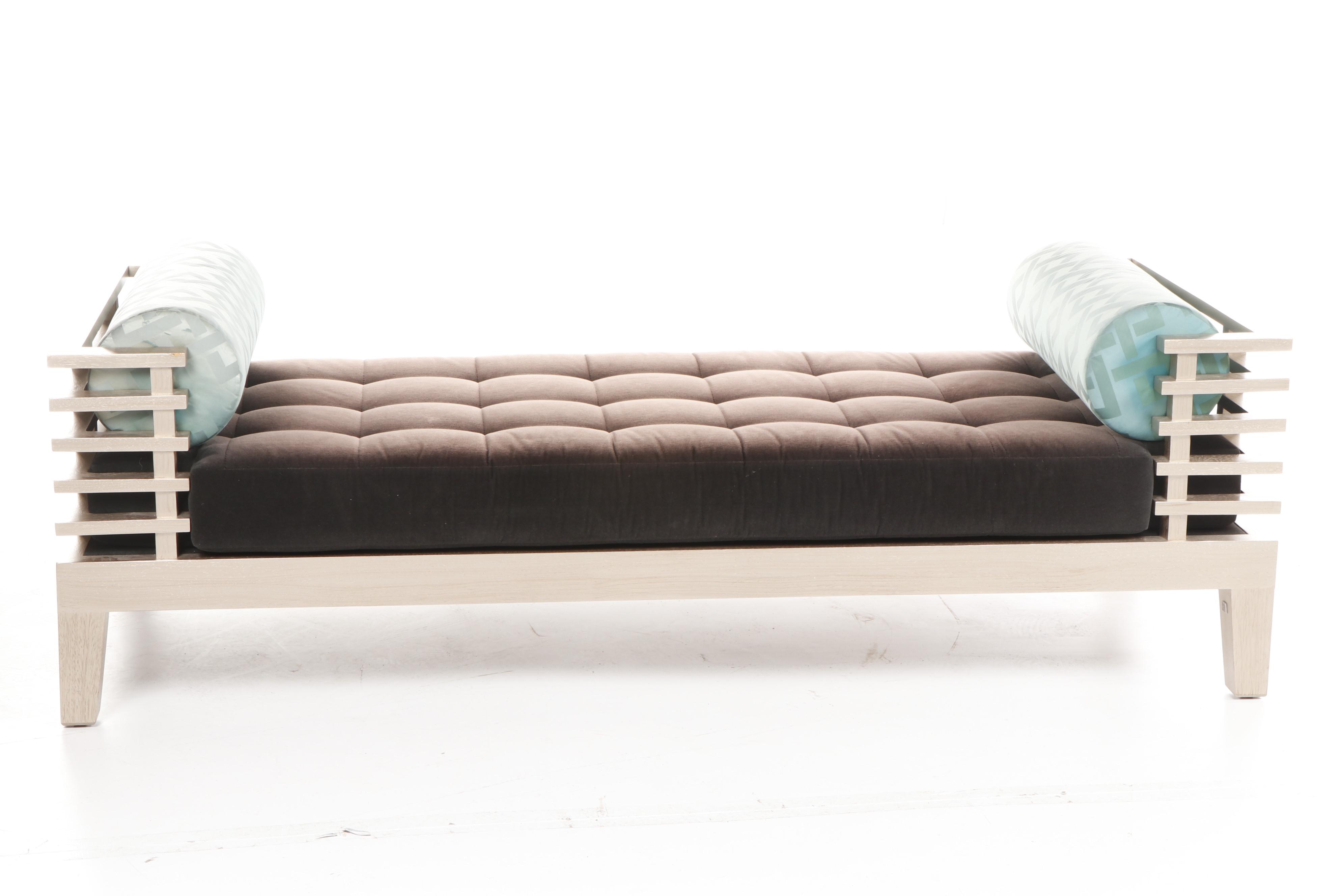 Adriana Hoyos "Chocolate" Modern Style Day Bed with Velveteen Upholstery