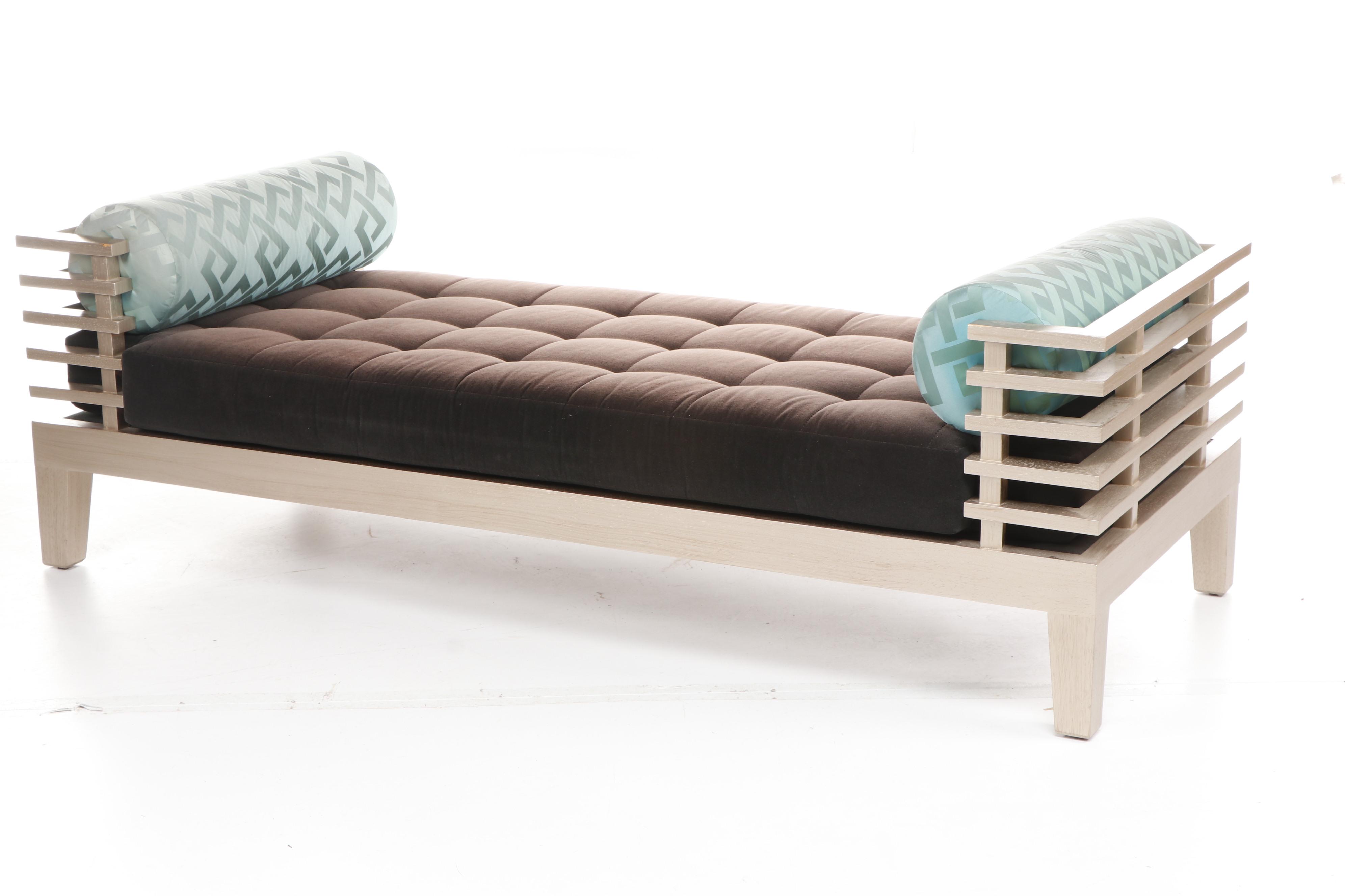 Adriana Hoyos "Chocolate" Modern Style Day Bed with Velveteen Upholstery