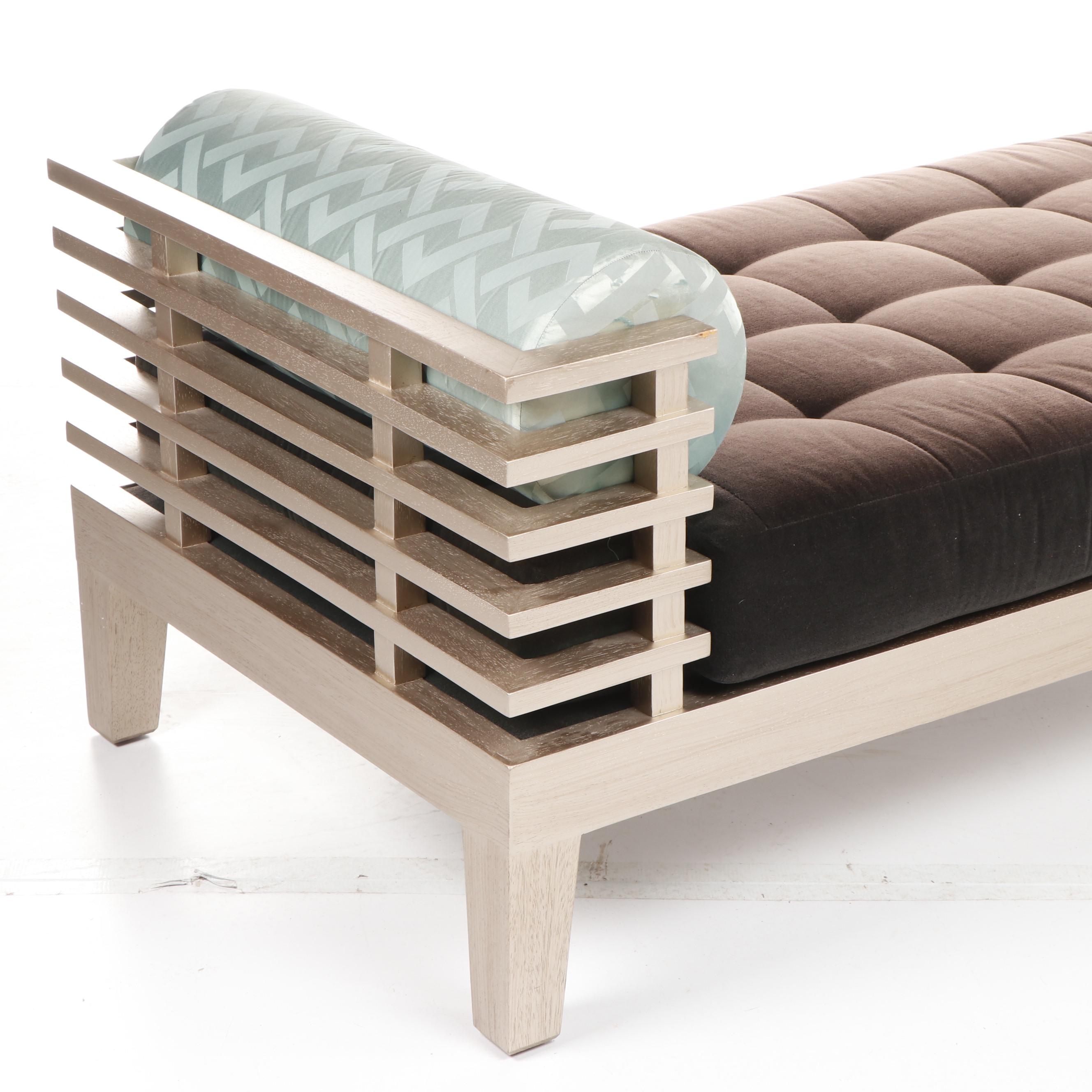 Adriana Hoyos "Chocolate" Modern Style Day Bed with Velveteen Upholstery