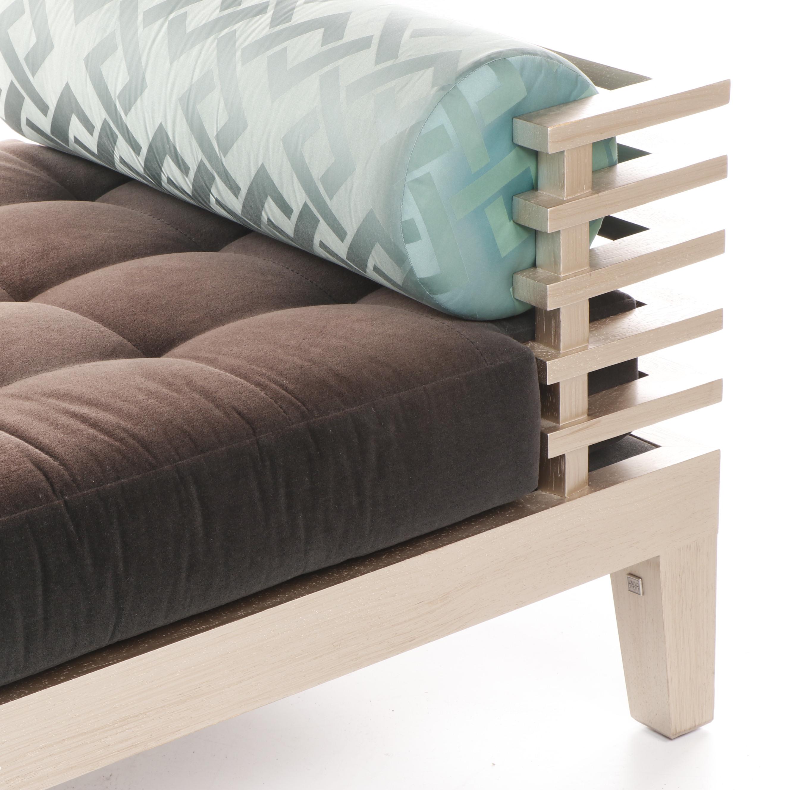 Adriana Hoyos "Chocolate" Modern Style Day Bed with Velveteen Upholstery