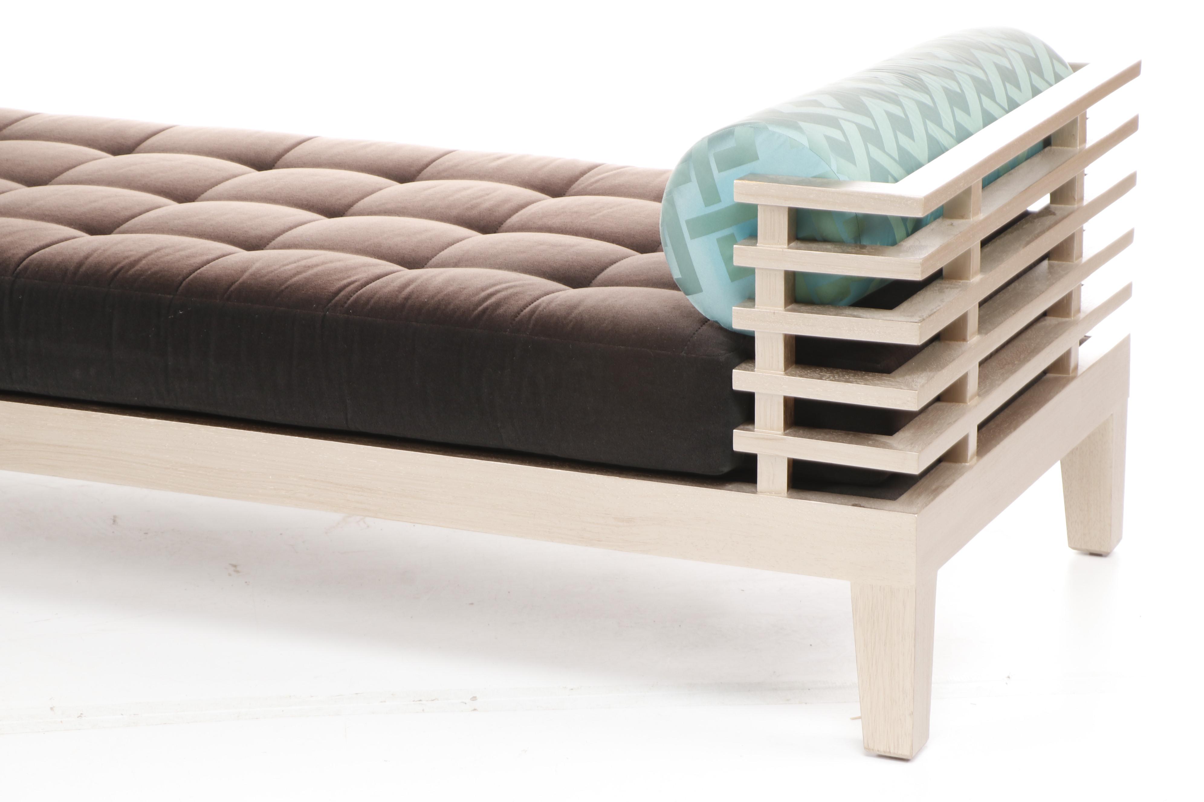 Adriana Hoyos "Chocolate" Modern Style Day Bed with Velveteen Upholstery